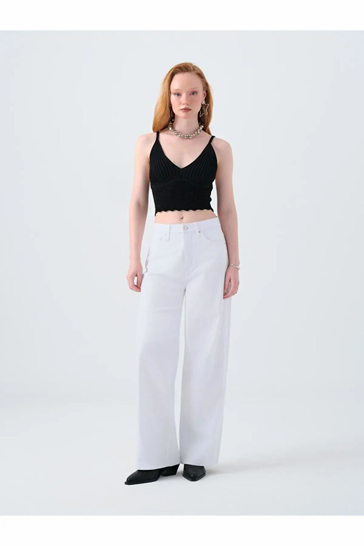 Loft Wıde Leg Helıos Whıte Wash Kadın Jean Pantolon LF2039976