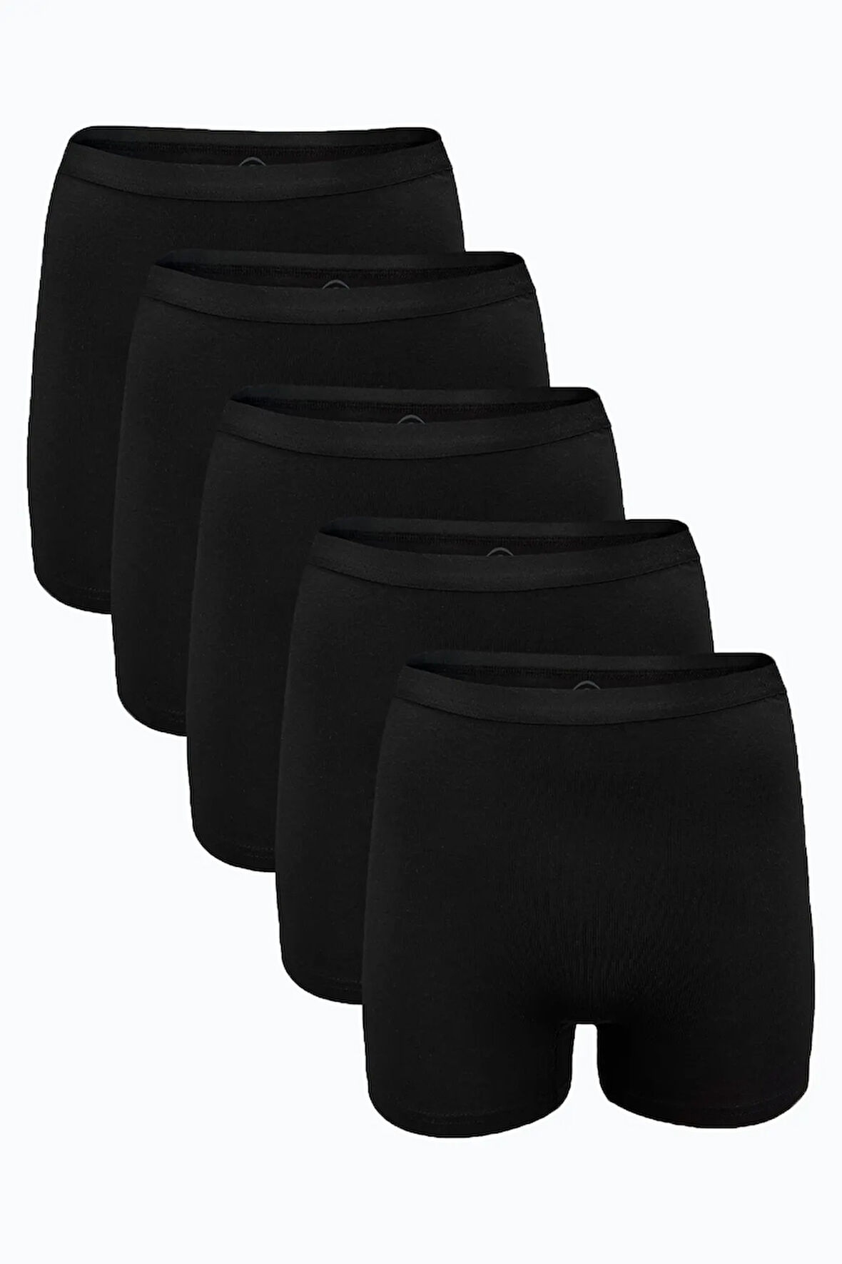 Kadın 5 li Beyaz İz Yapmayan Modal Yüksek Bel Boxer 5M108