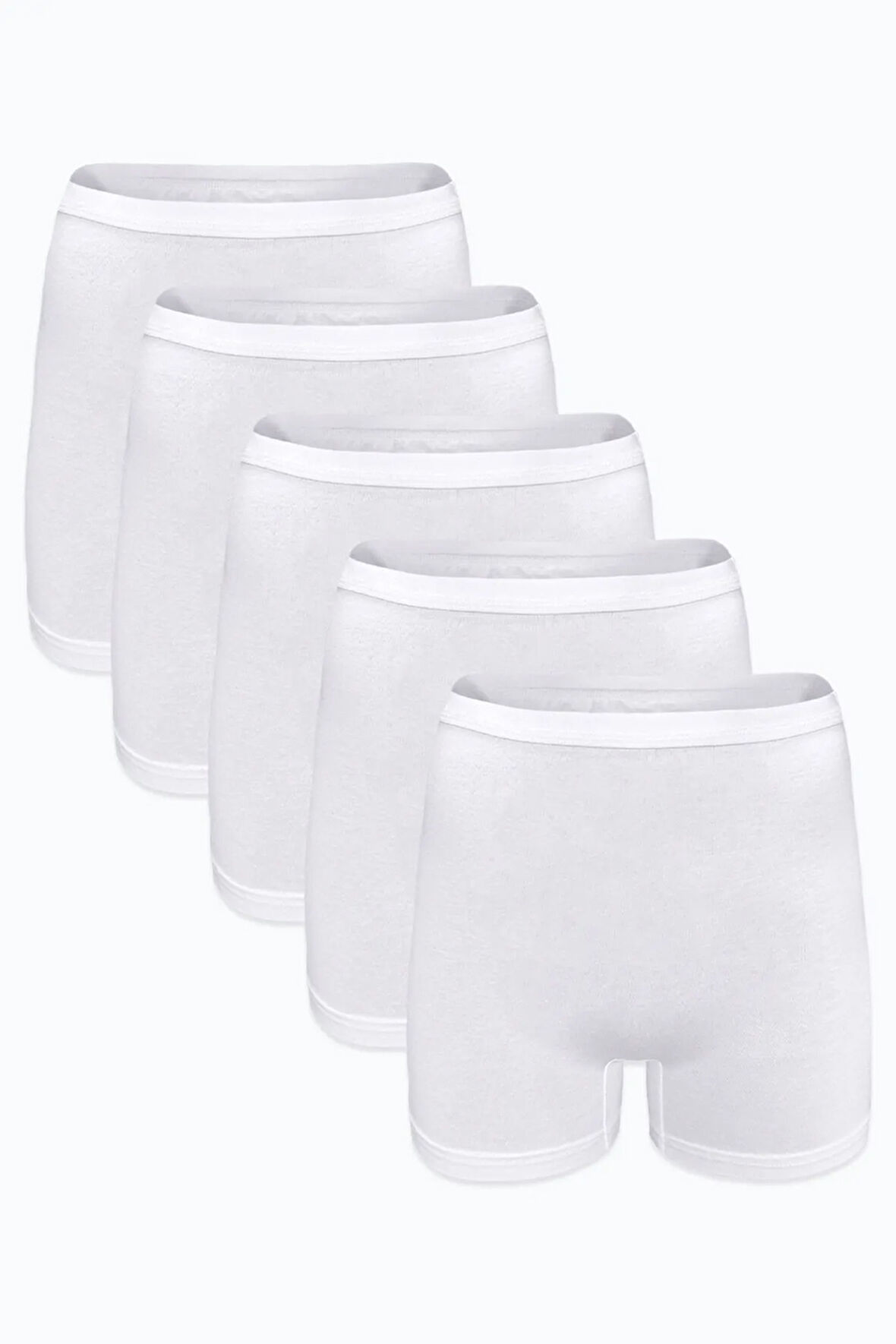 Kadın 5 li Beyaz İz Yapmayan Modal Yüksek Bel Boxer 5M108