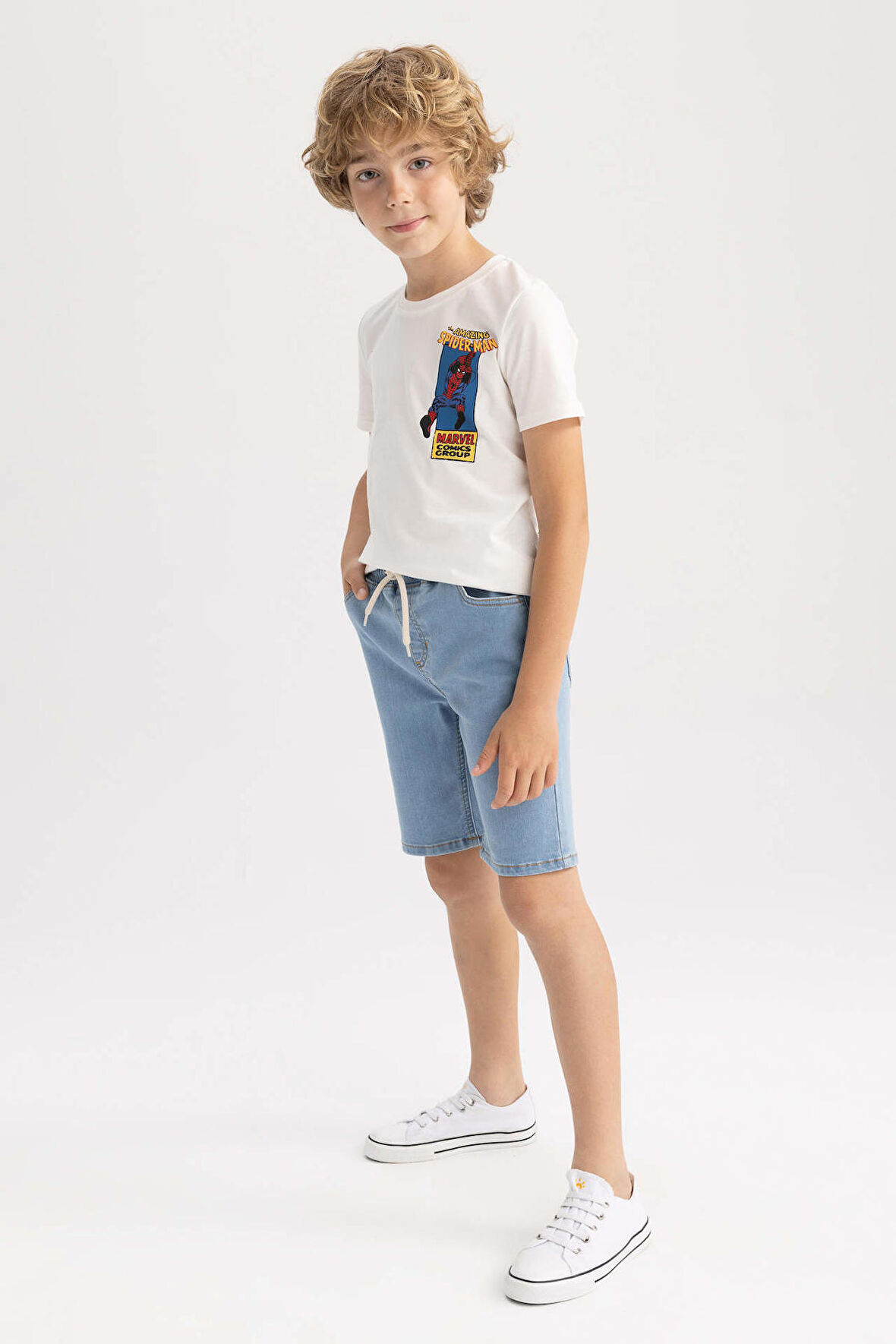 DeFacto Erkek Çocuk Jean Basic Düz Şort Z5061A623SMNM39