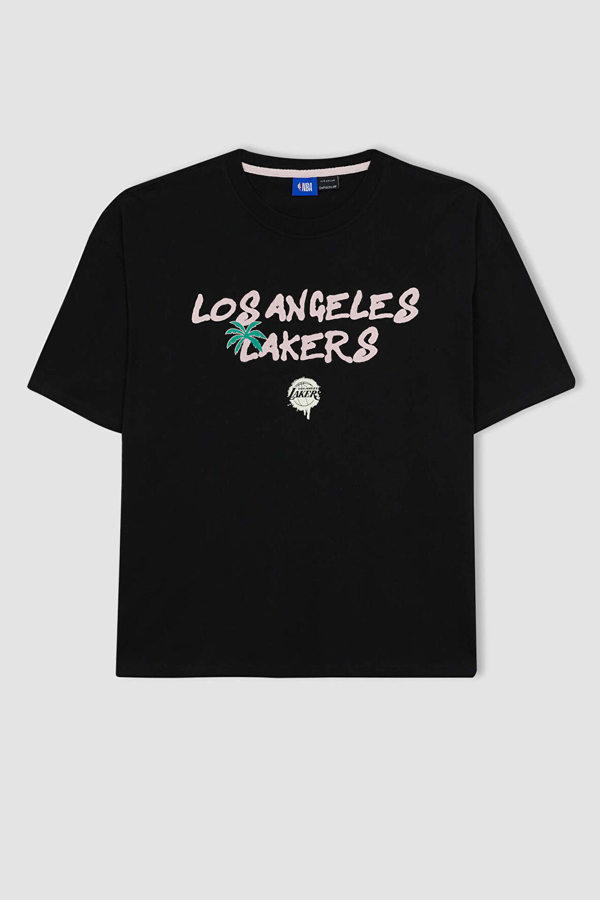 Fit NBA Los Angeles Lakers Oversize Fit Bisiklet Yaka Tisört