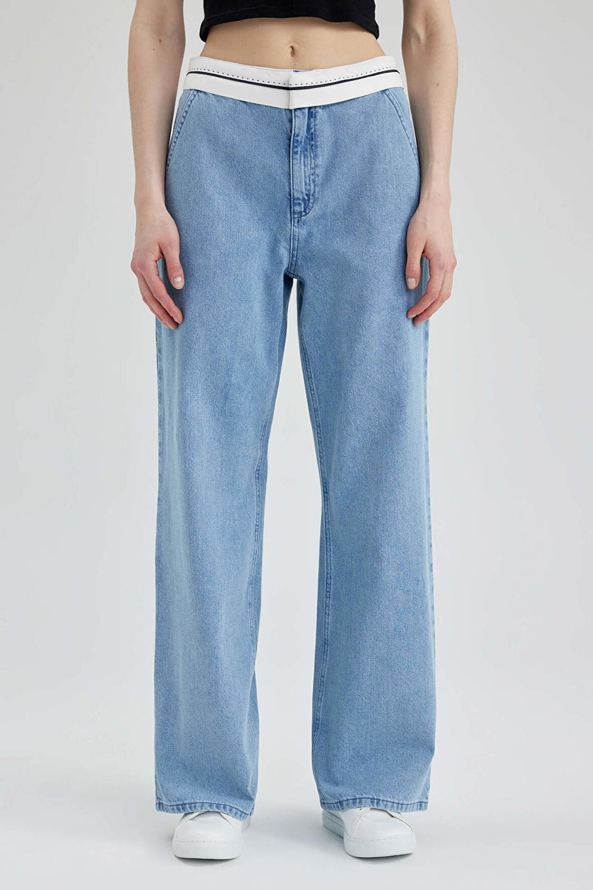 Wide Leg Jean Uzun %100 Pamuk Pantolon