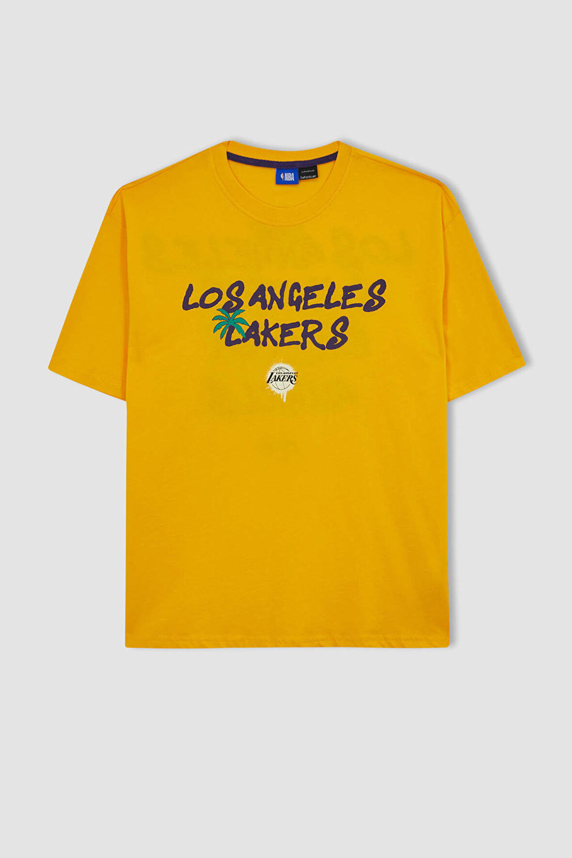 Fit NBA Los Angeles Lakers Oversize Fit Bisiklet Yaka Tisört