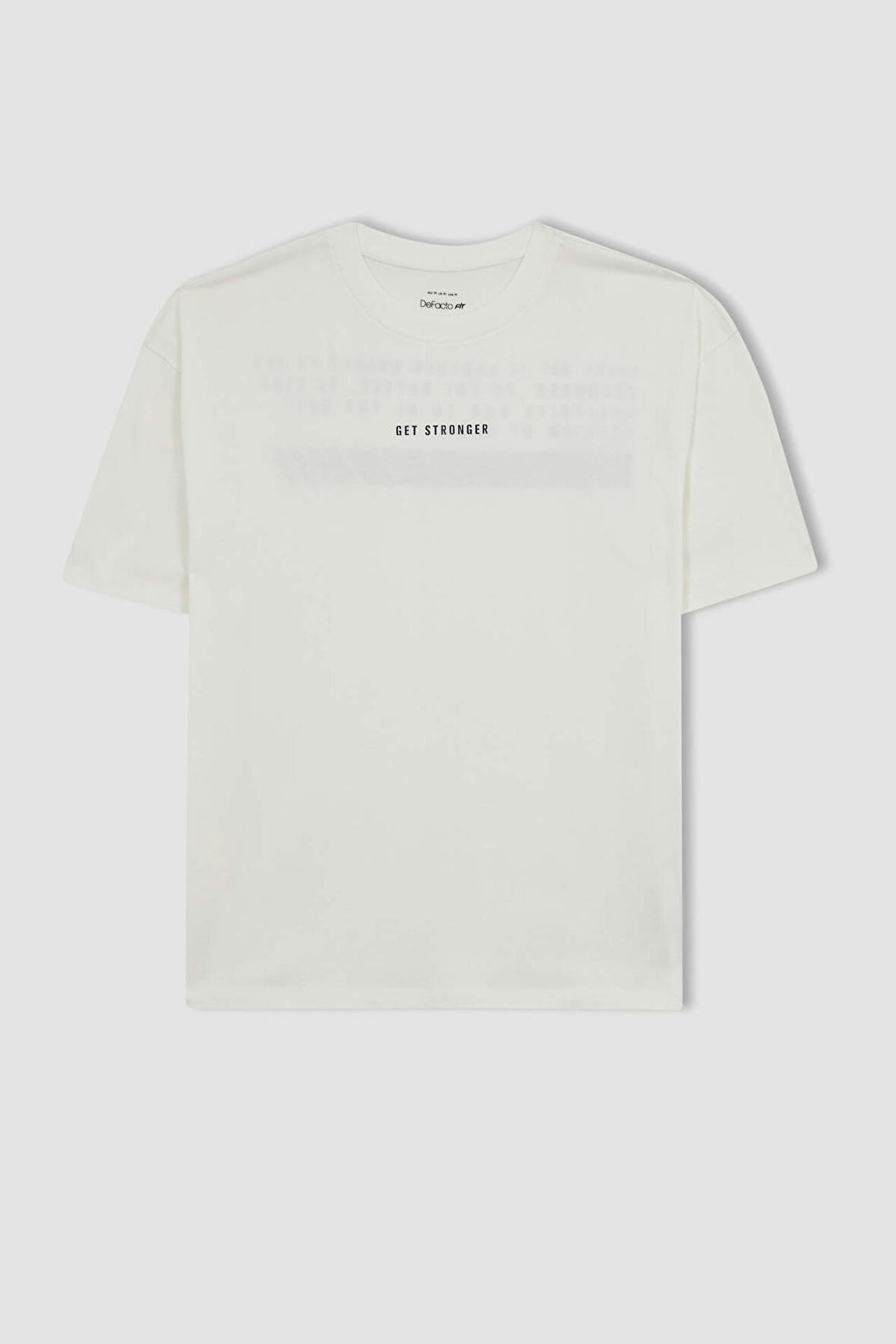 Fit Oversize Fit Bisiklet Yaka Baskili Tisört