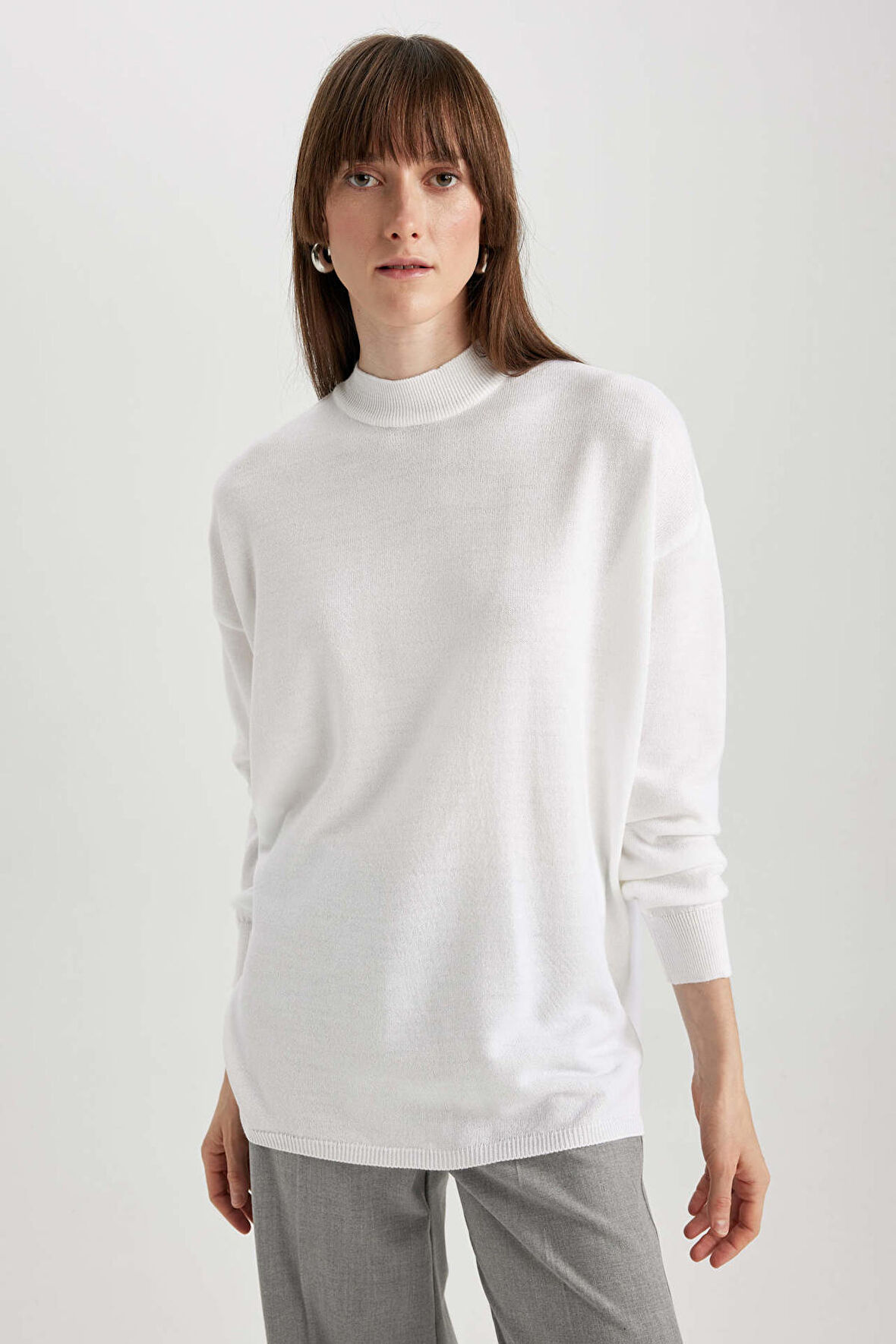 DeFacto Relax Fit Yarım Balıkçı Yaka Basic Kazak Tunik S7514AZ23WNER105