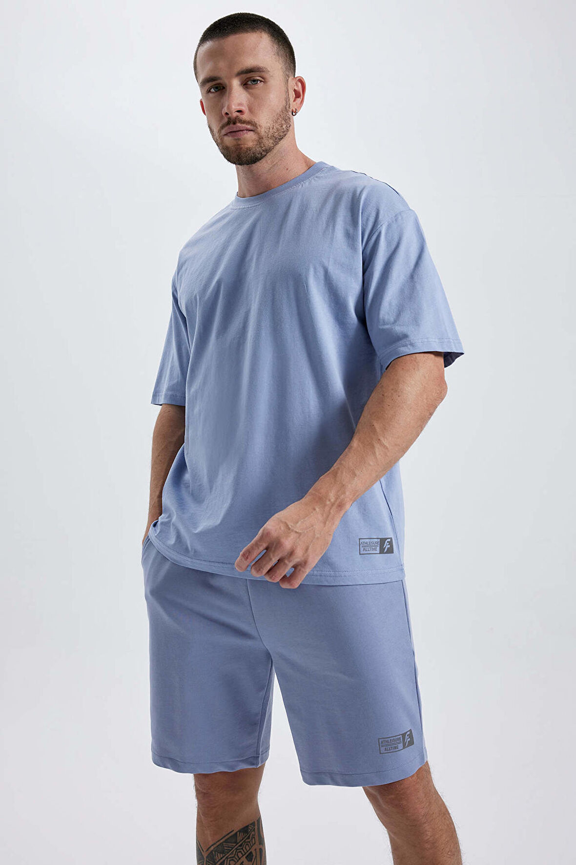 Defacto Fit Oversize Fit Bisiklet Yaka Baskılı %100 Pamuk Tişört A1624AX23SMBE572
