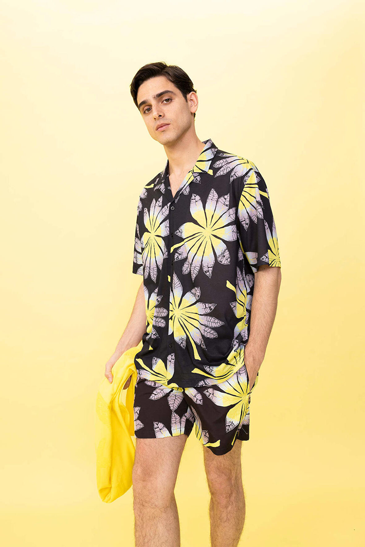 DeFactoFit Oversize Geniş Kalıp Polo Yaka Desenli Kısa Kollu Sporcu Tişört Z9422AZ23HSBK81