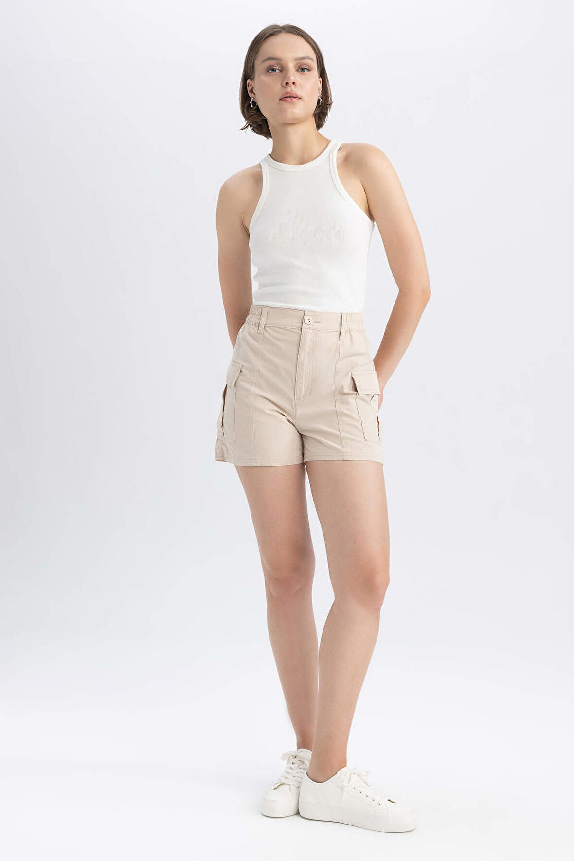 DeFacto Regular Fit Normal Bel Poplin %100 Pamuk Şort A3689AX23SMBG702