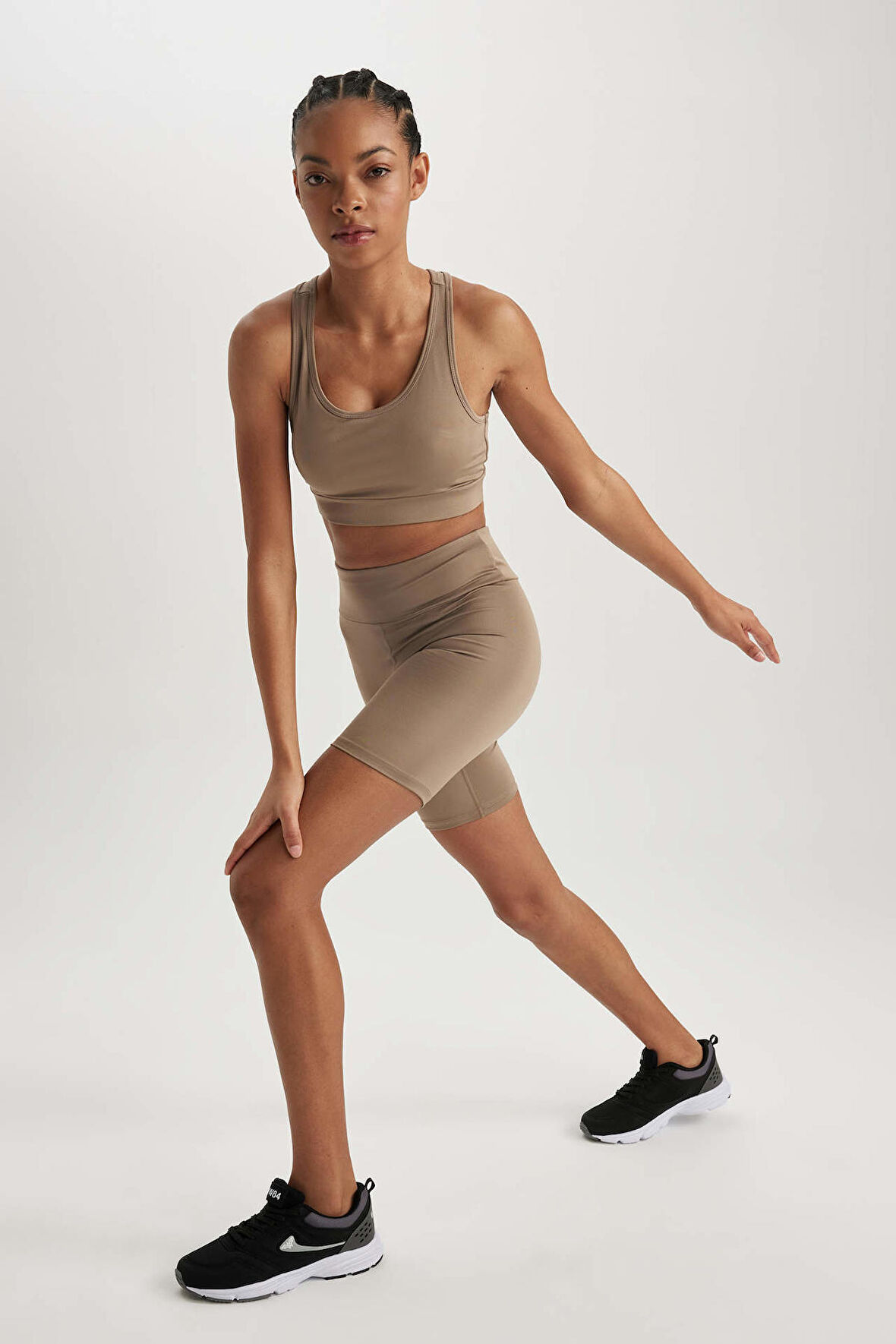 DeFactoFit Yüksek Bel Esnek Beli Saran Biker Kısa Basic Düz Sporcu Tayt Z6741AZ23SPBG73