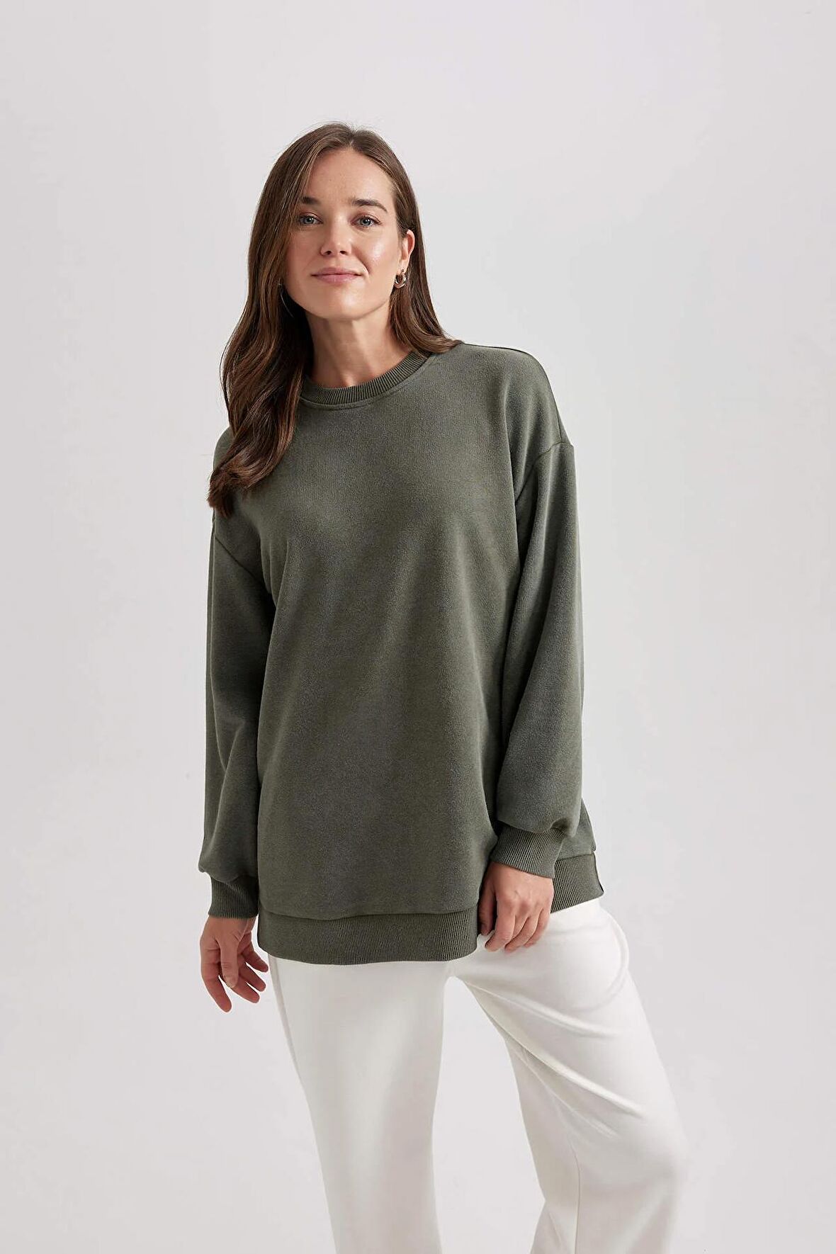 Regular Fit Bisiklet Yaka Sweatshirt Tunik