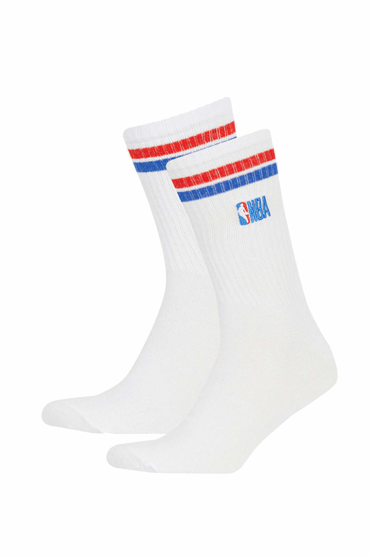 Erkek NBA Wordmark 2'li Pamuklu Uzun Çorap