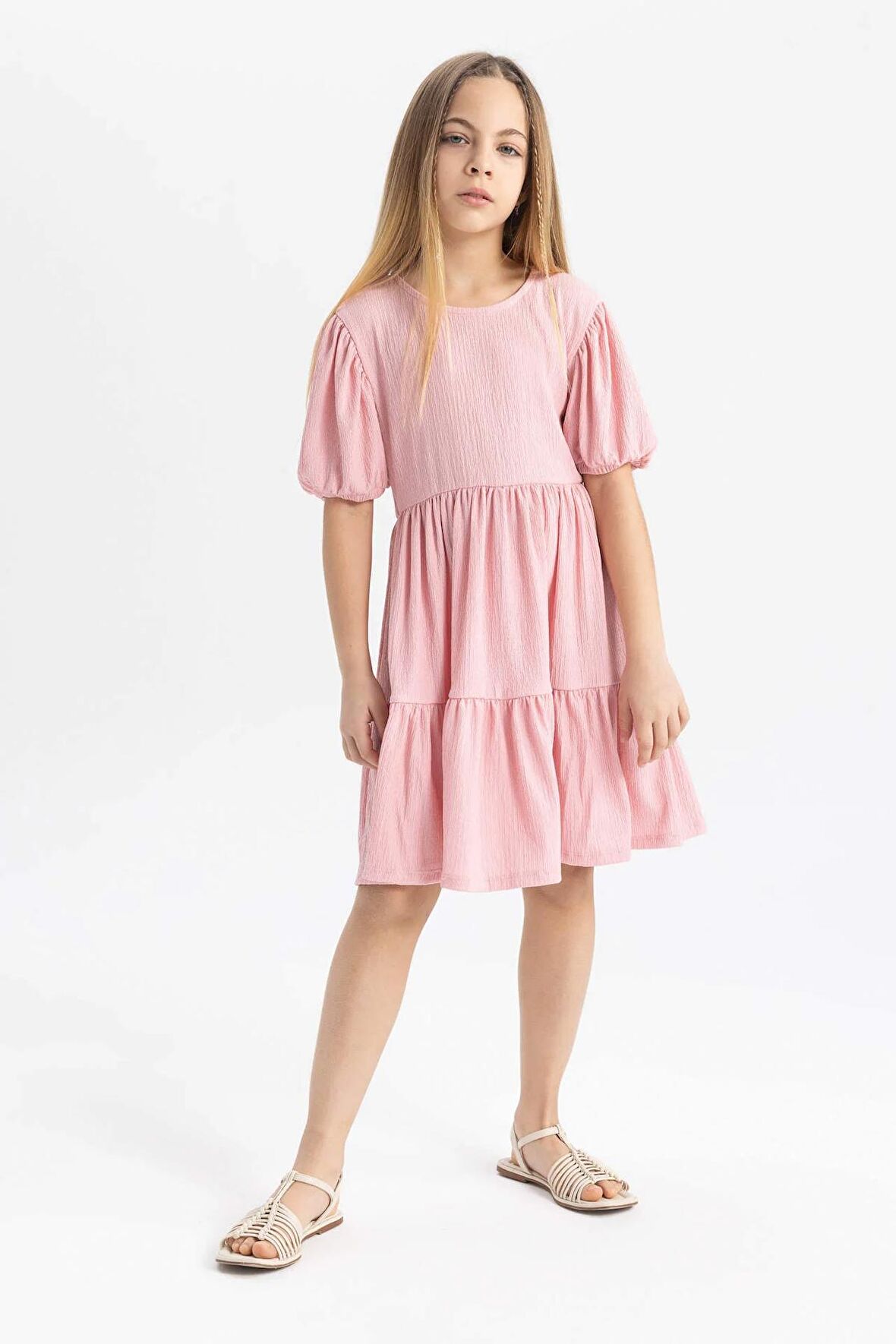 DeFacto Kız Çocuk Bürümcük Kısa Kollu Elbise B4335A824SMPN86