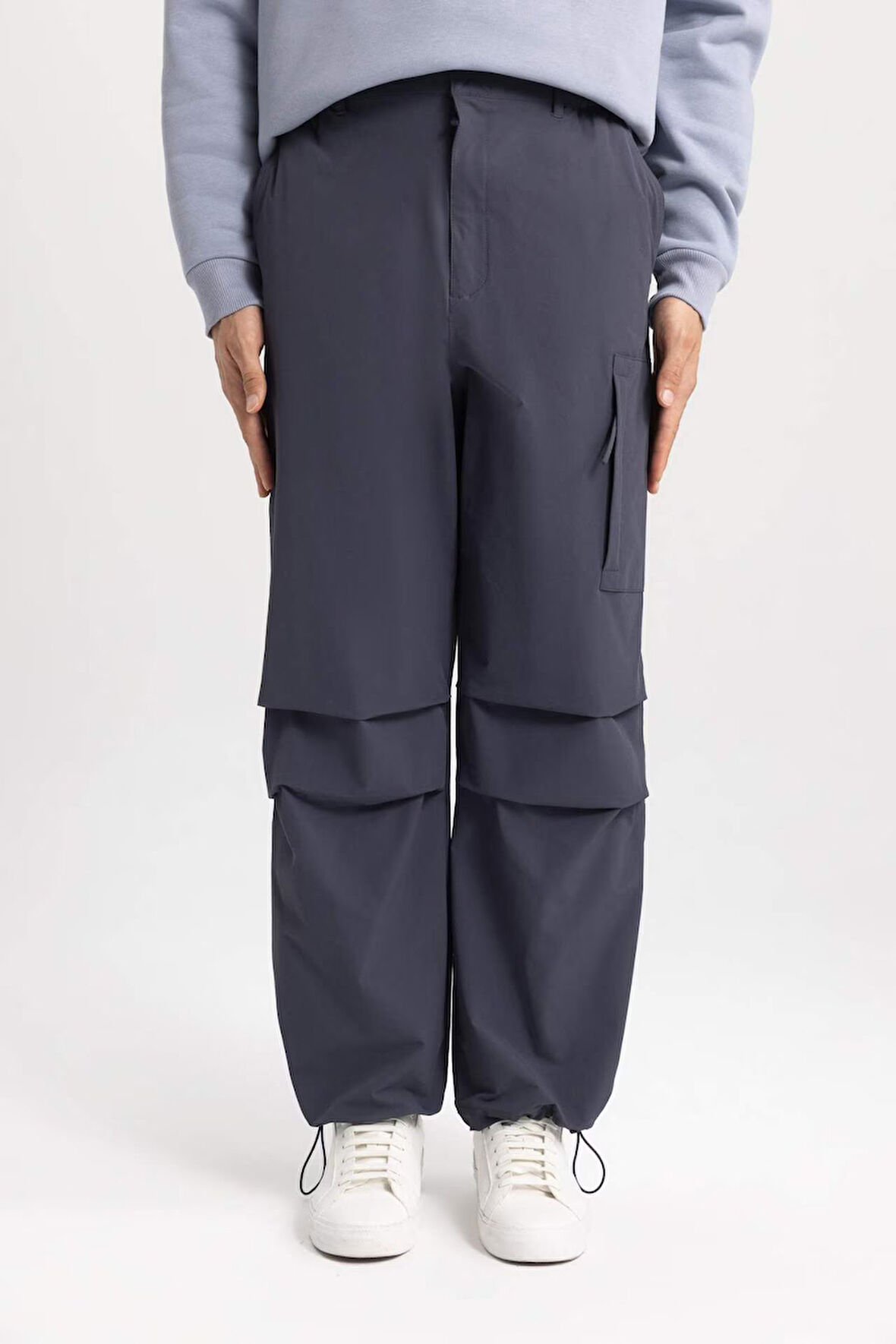 Yazlık Pantolon Relax Fit Rahat Kesim Kargo Cepli Beli Paçası Lastikli