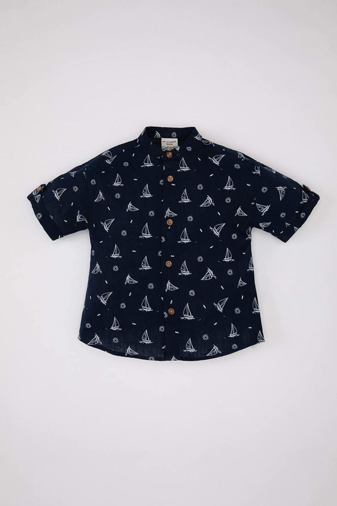 DeFacto Erkek Bebek Flamlı Poplin Desenli Kısa Kollu Gömlek C3412A524SMNV256