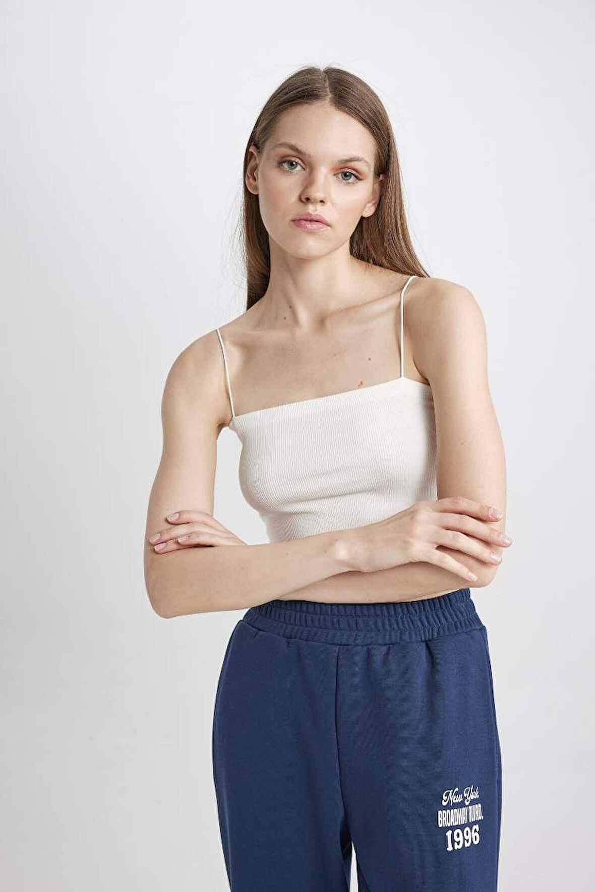 Coool Skinny Fit İp Askılı Pamuklu Crop Atlet