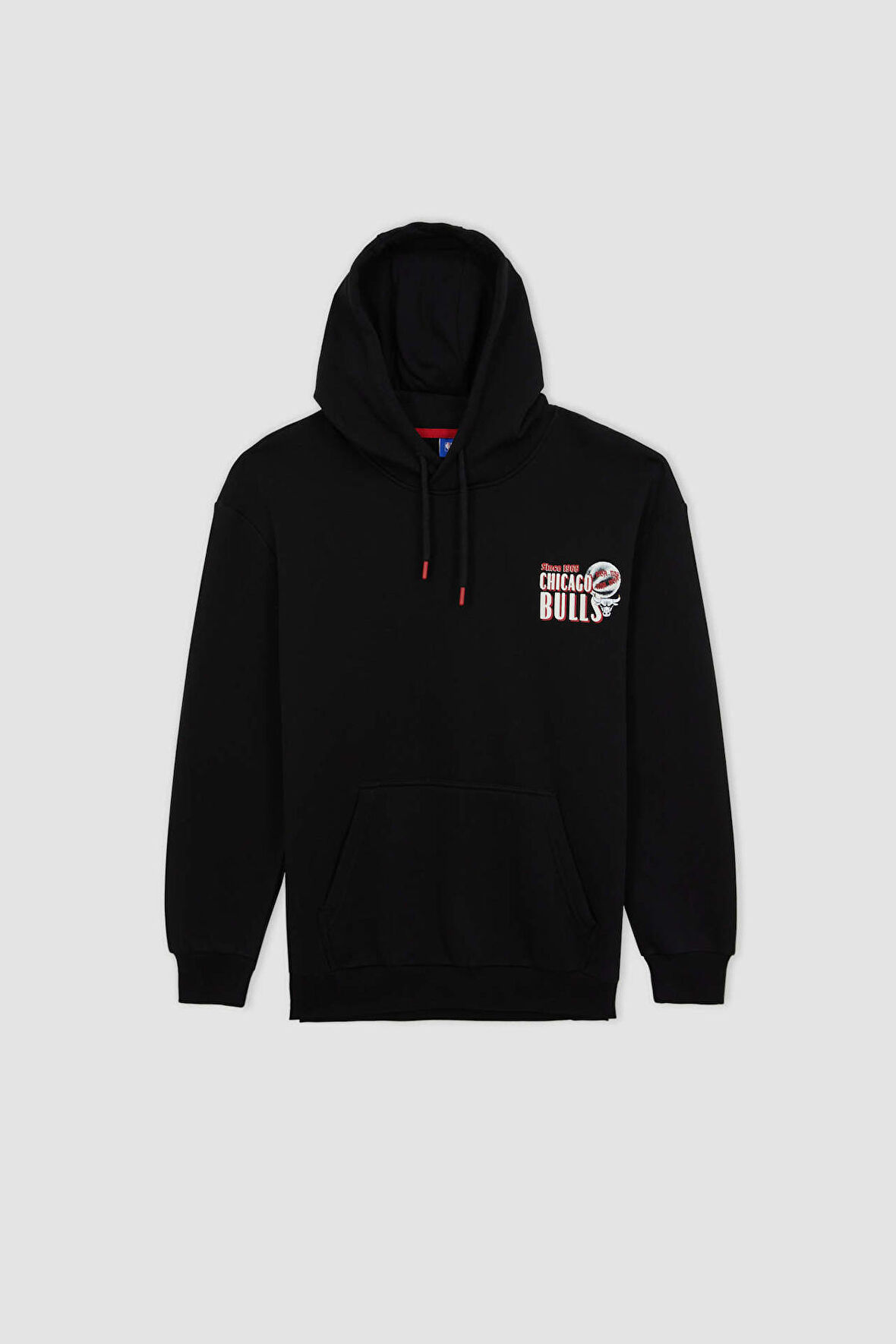 DeFactoFit NBA Chicago Bulls Boxy Fit Kapüşonlu Kalın Sweatshirt A7271AX23AUBK81