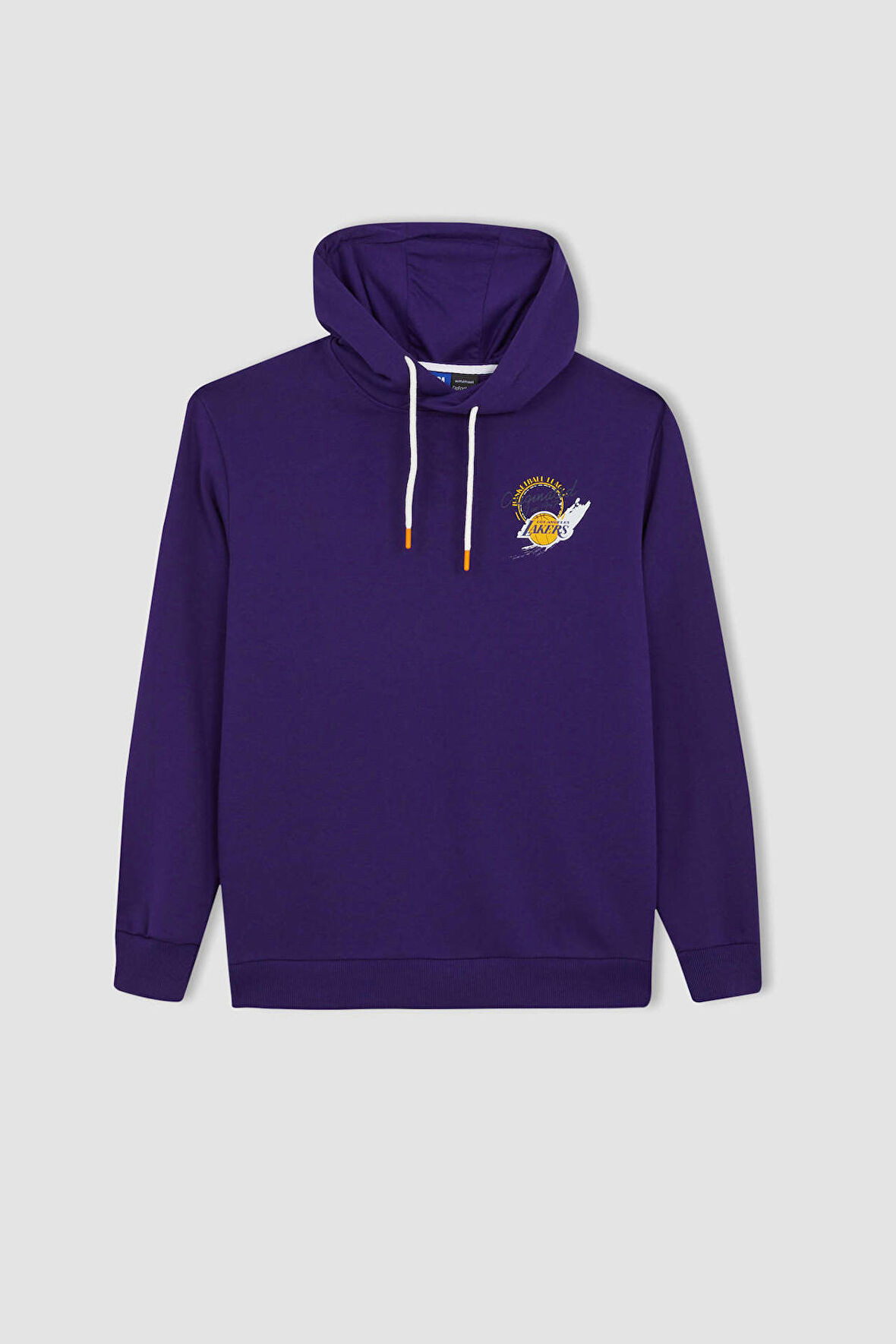 DeFactoFit NBA Los Angeles Lakers Standart Fit Kapüşonlu Kalın Sweatshirt A7281AX23AUPR299