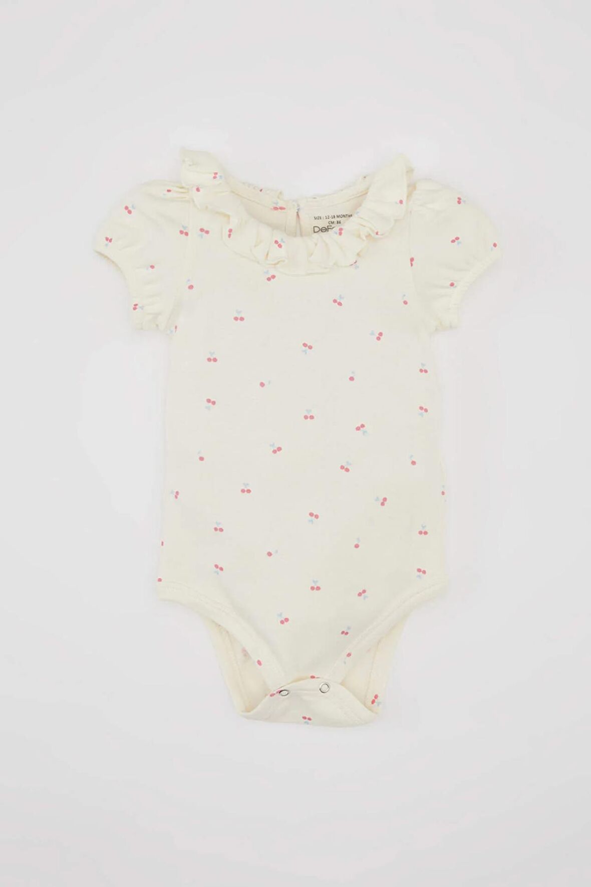 Kız Bebek Yeni Doğan Meyve Desenli Kısa Kollu Çıtçıtlı Body