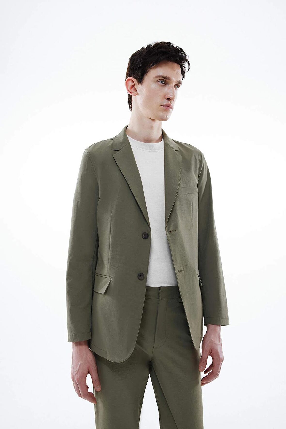 DeFacto Regular Fit Ceket Yaka Düğmeli Astarlı Basic Düz Blazer Ceket B7179AX24SPKH438