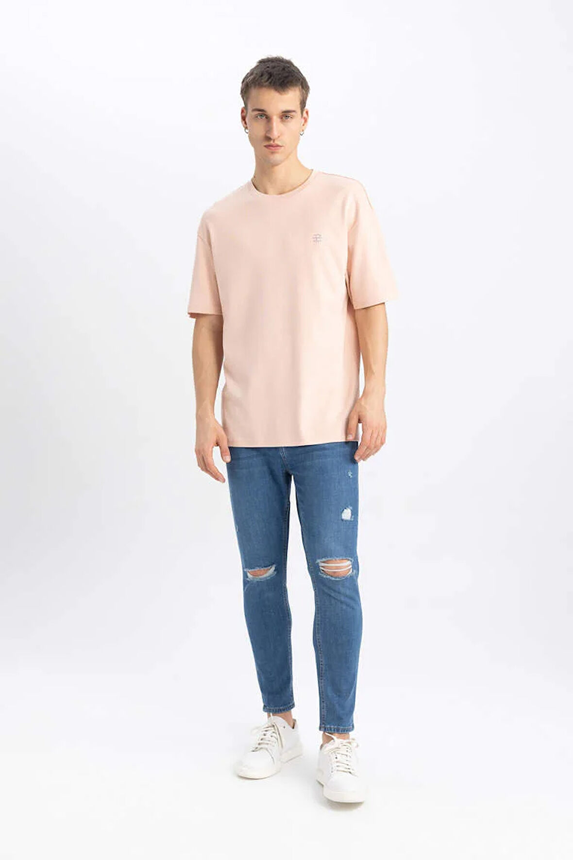 Defacto Erkek T-shirt B4288AX/PN188 LT.PINK