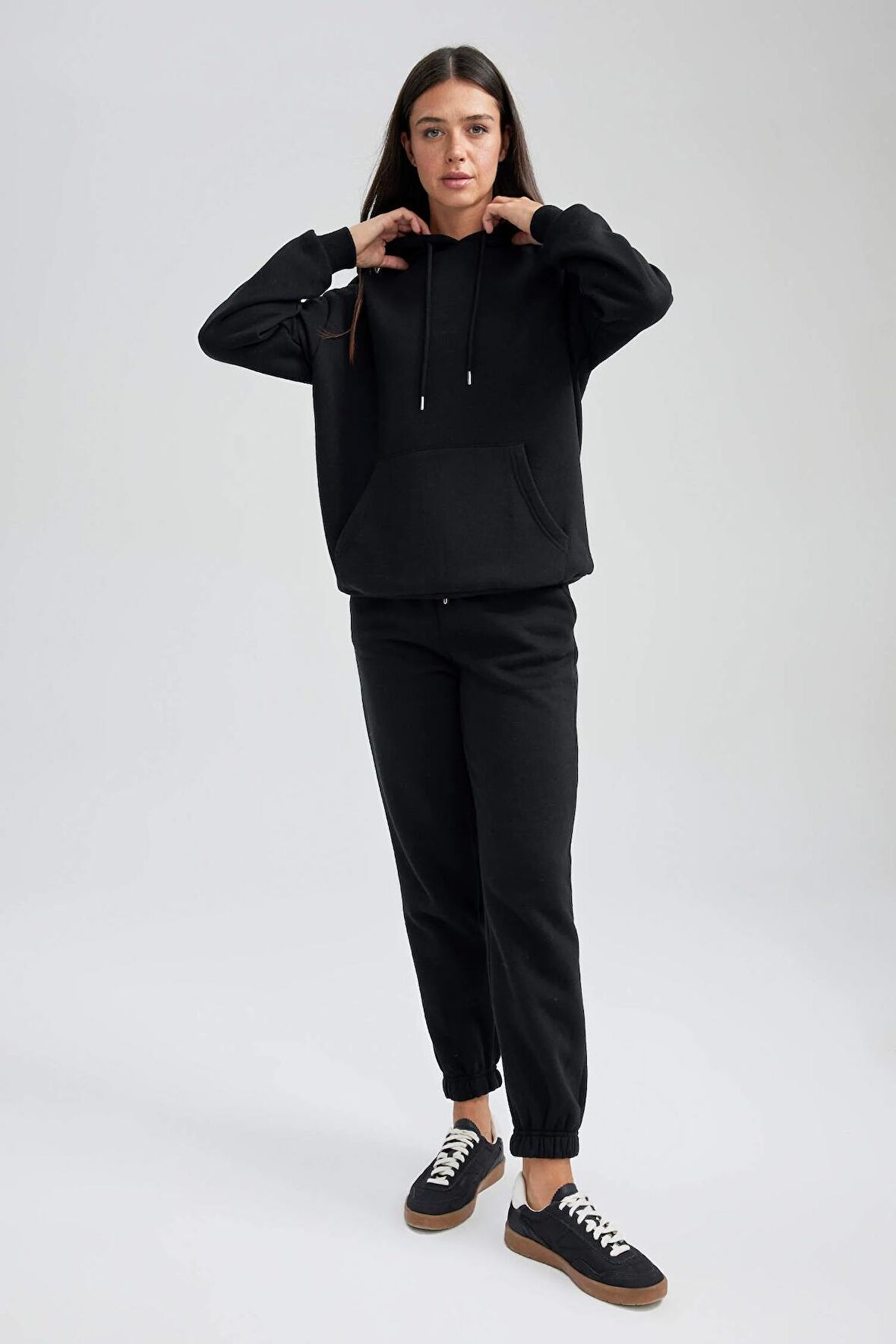 W1505AZ/BK81 Defacto Kadın Kanvas Pantolon BLACK