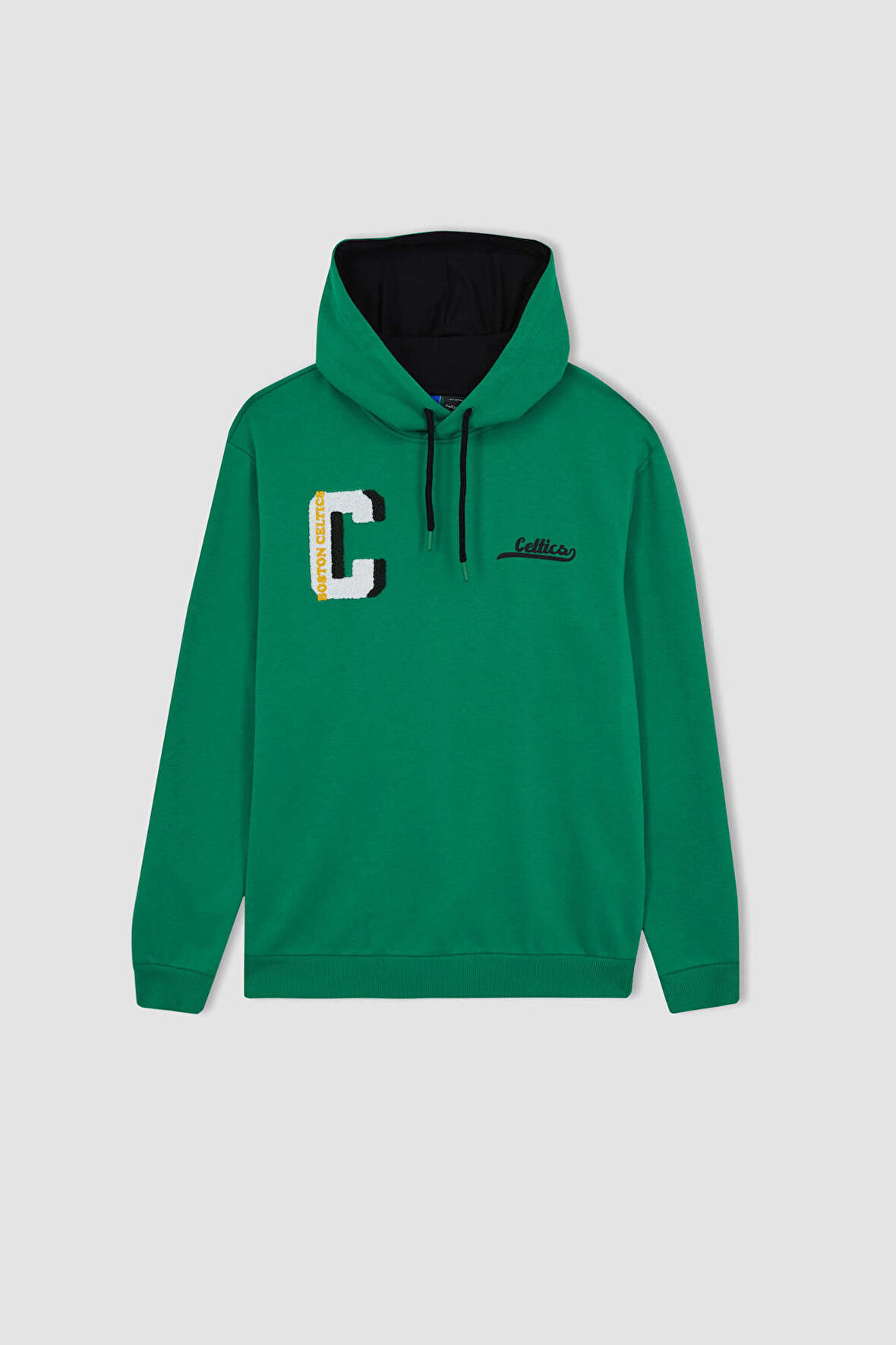 DeFactoFit NBA Boston Celtics Standart Fit Kapüşonlu Kalın Sweatshirt A7277AX23AUGN1037