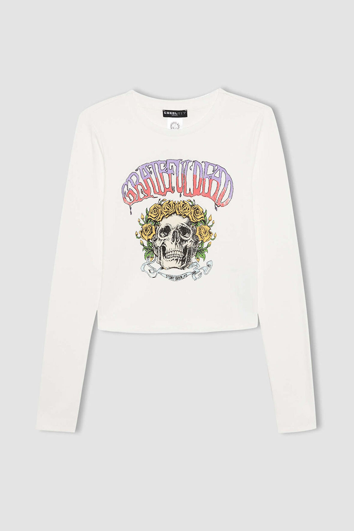 DeFacto Coool Attack on Titan Fitted Bisiklet Yaka Fitilli Kaşkorse Uzun Kollu Tişört B3030AX23AUWT32