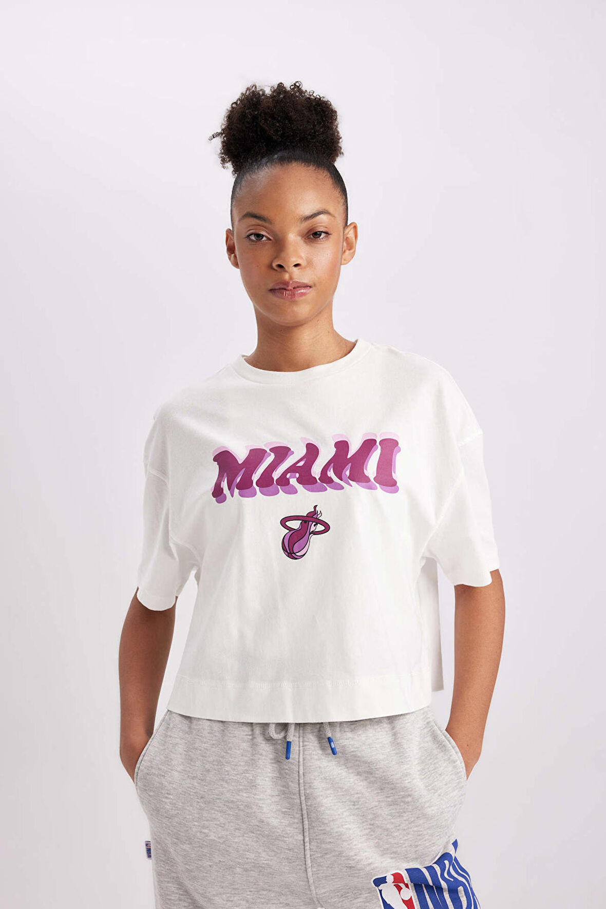 DeFactoFit NBA Miami Heat Bisiklet Yaka Kısa Kollu Tişört B3948AX24SPER105
