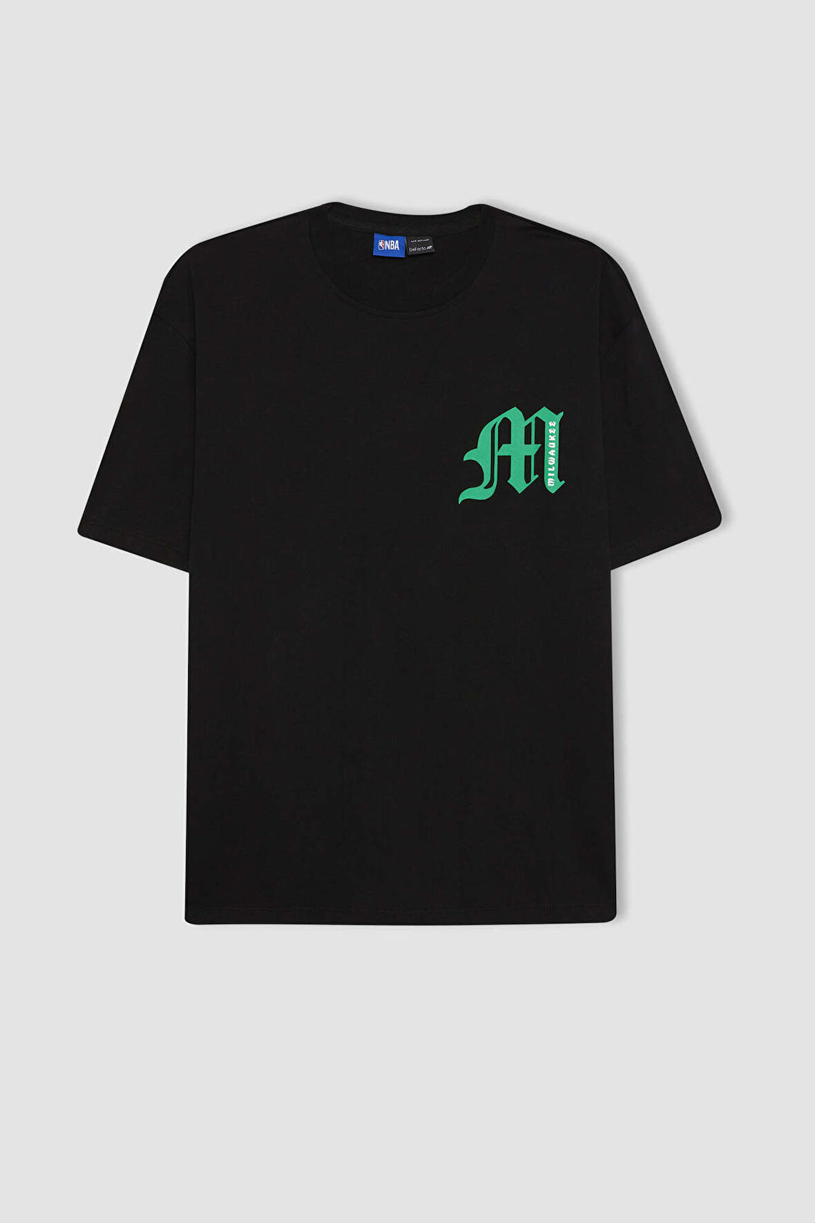 DeFactoFit NBA Milwaukee Bucks Oversize Geniş Kalıp Bisiklet Yaka Kısa Kollu Tişört B3910AX24SPBK81