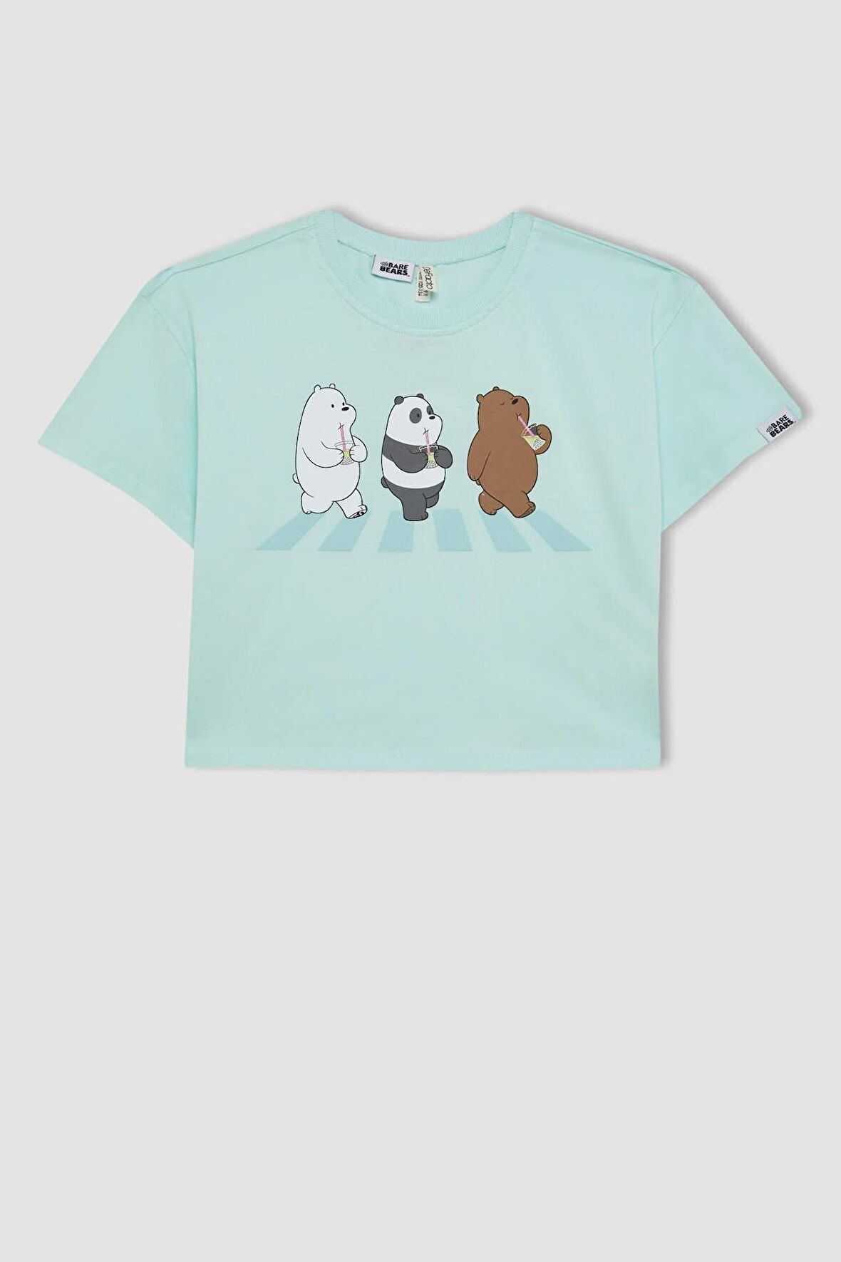 DeFacto Kız Çocuk We Bare Bears Bisiklet Yaka Kısa Kollu Tişört C2630A824SMTR77