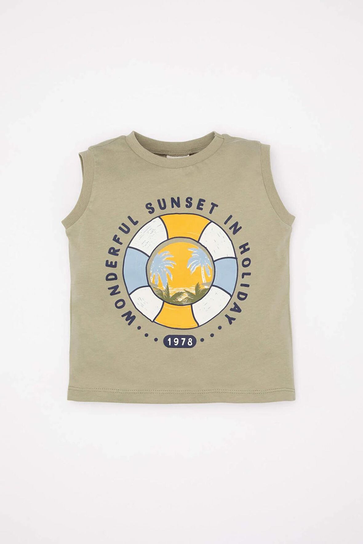 DeFacto Erkek Bebek Bisiklet Yaka Deniz Baskılı Atlet C3989A524HSKH271