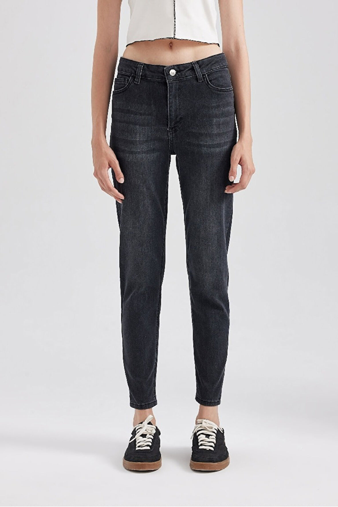 Rebeca Skinny Fit Normal Bel Dar Paça Uzun Boy Jean Pantolon