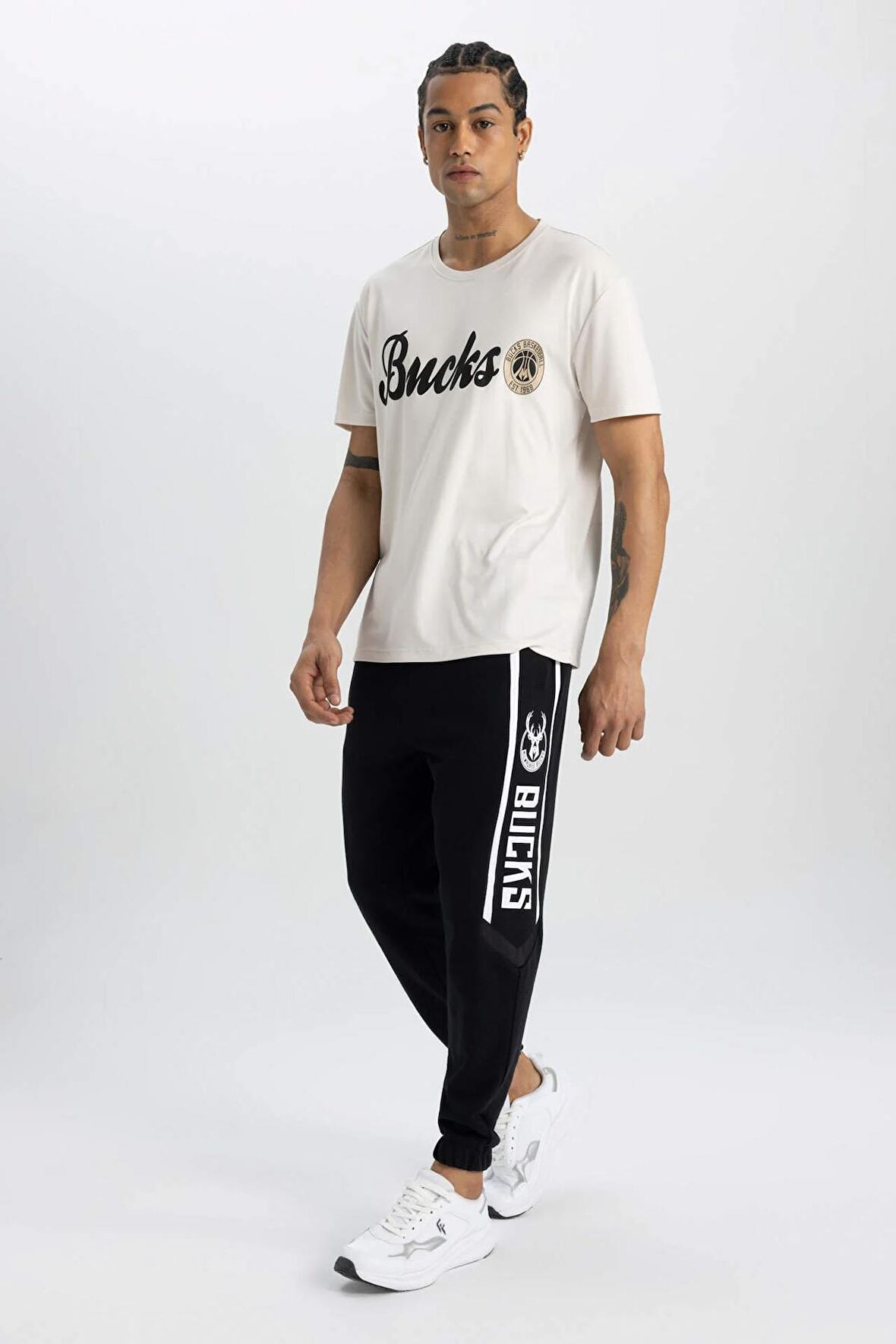DeFactoFit Jogger Eşofman Altı NBA Milwaukee Bucks Standart Fit Lastikli Paça B3913AX24SPBK81
