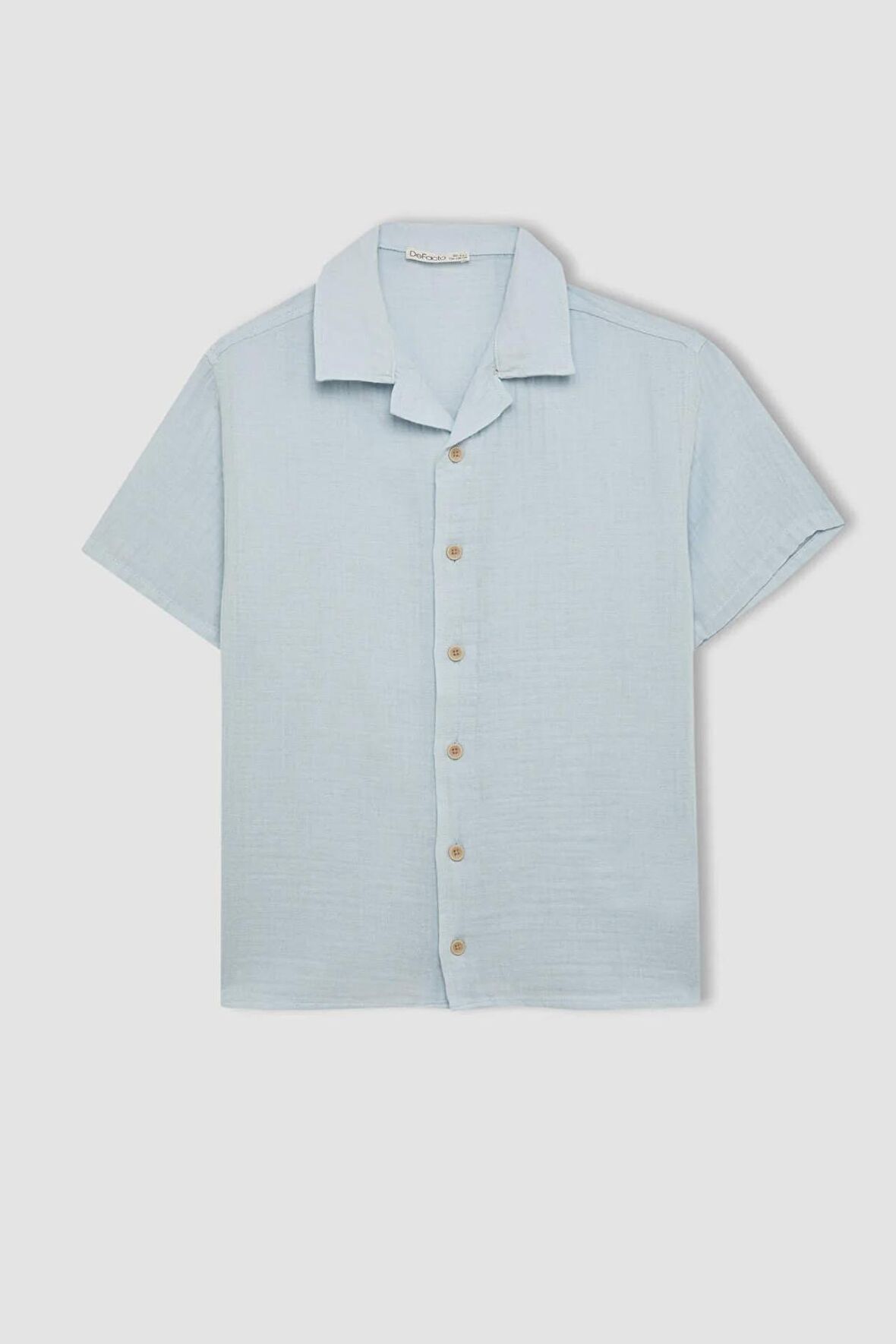 DeFacto Erkek Çocuk Oversize Fit Polo Yaka Müslin Kısa Kollu Gömlek W3239A624HSBE61