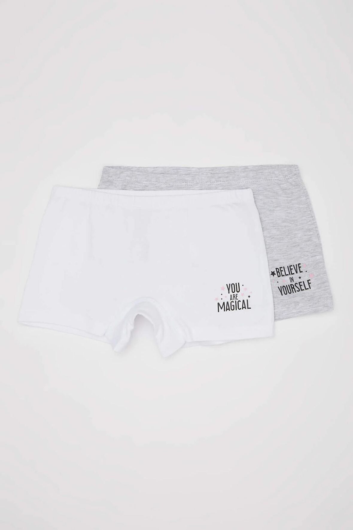 DeFacto Kız Çocuk Baskılı Uzun Fit 2'li Boxer C7967A824HSGR93