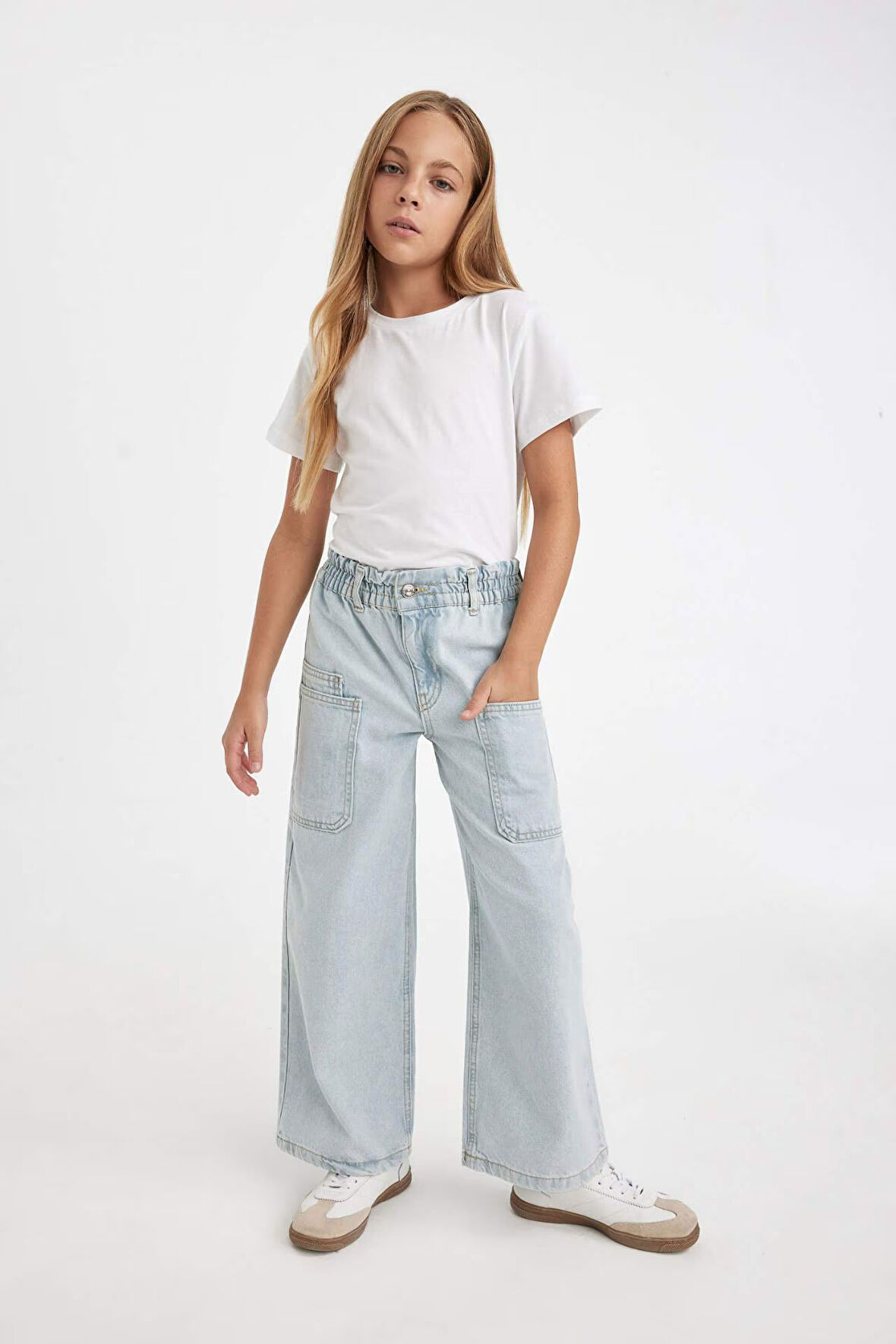 DeFacto Kız Çocuk Wide Leg Geniş Paça Jean Pantolon A6314A824AUNM39