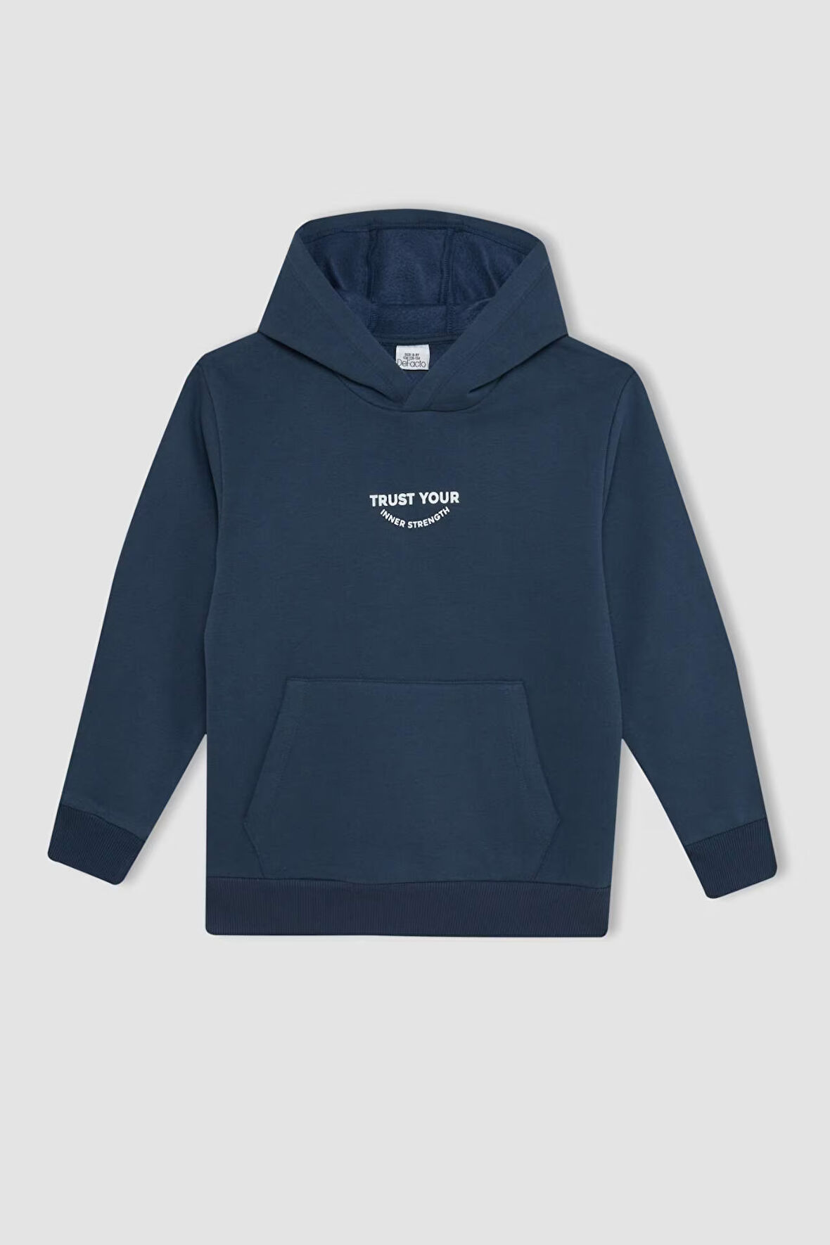 DeFacto Erkek Çocuk Baskılı Kapüşonlu Kalın Okul Sweatshirt C7567A824WNNV249