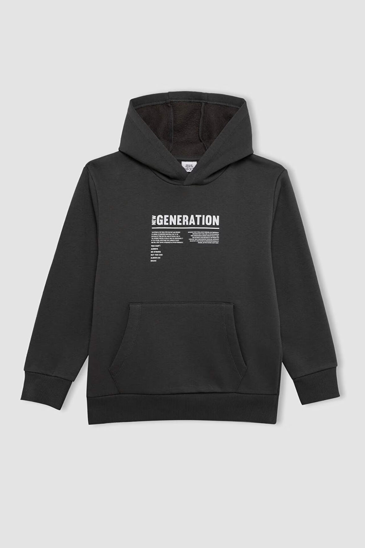 DeFacto Erkek Çocuk Cepli Yazı Baskılı Kapüşonlu Okul Sweatshirt C7567A824WNAR213