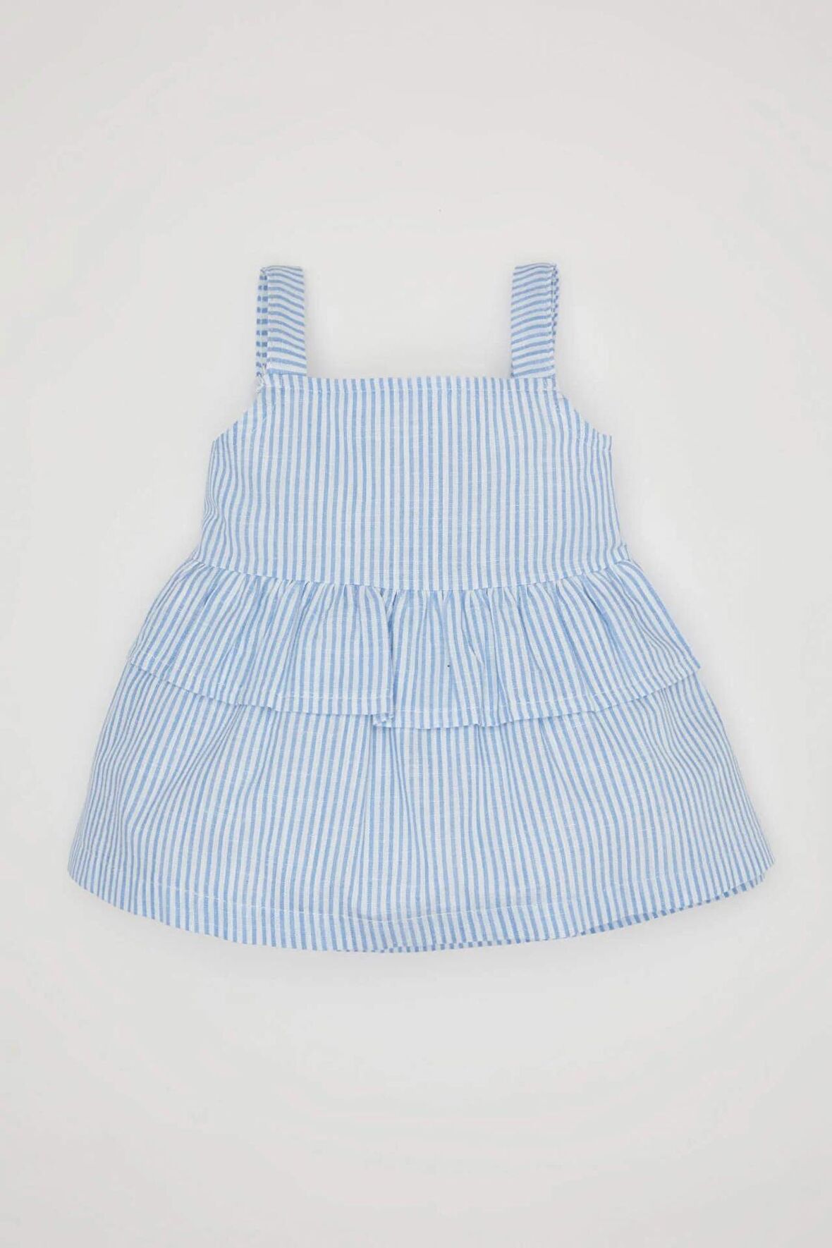 DeFacto Kız Bebek Kare Yaka Çizgili Poplin Askılı Bluz C3764A524SMBE216