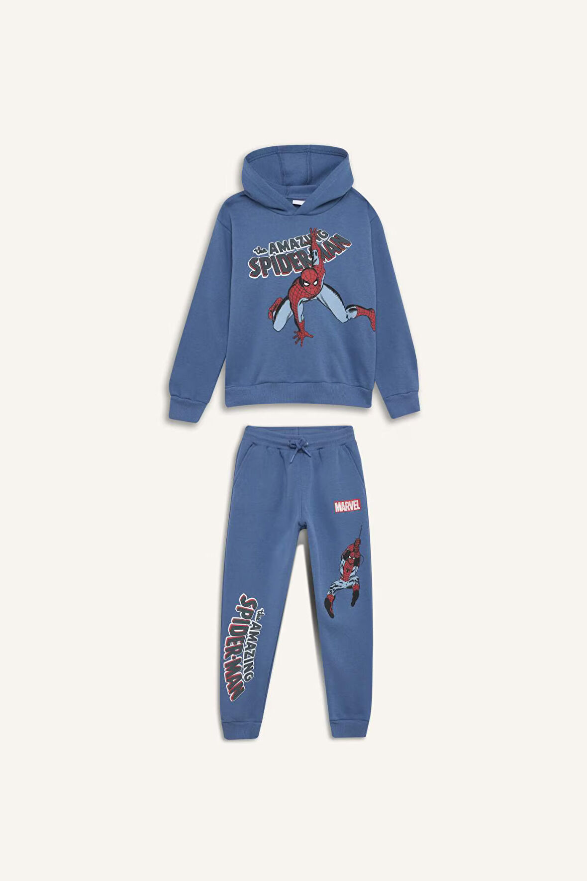 Erkek Çocuk 2'li Takım Marvel Comics Kapüşonlu Sweatshirt Beli Lastikli Eşofman Altı