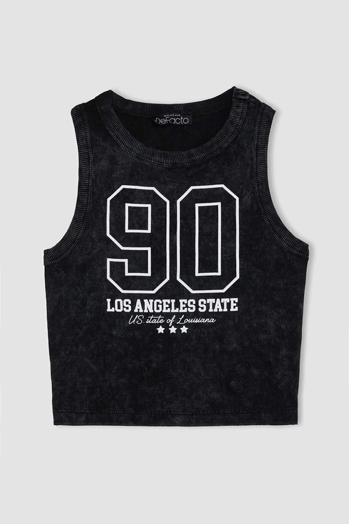 DeFacto Fitted Baskılı Bisiklet Yaka Fitilli Kaşkorse Atlet C9326AX24SMAR191