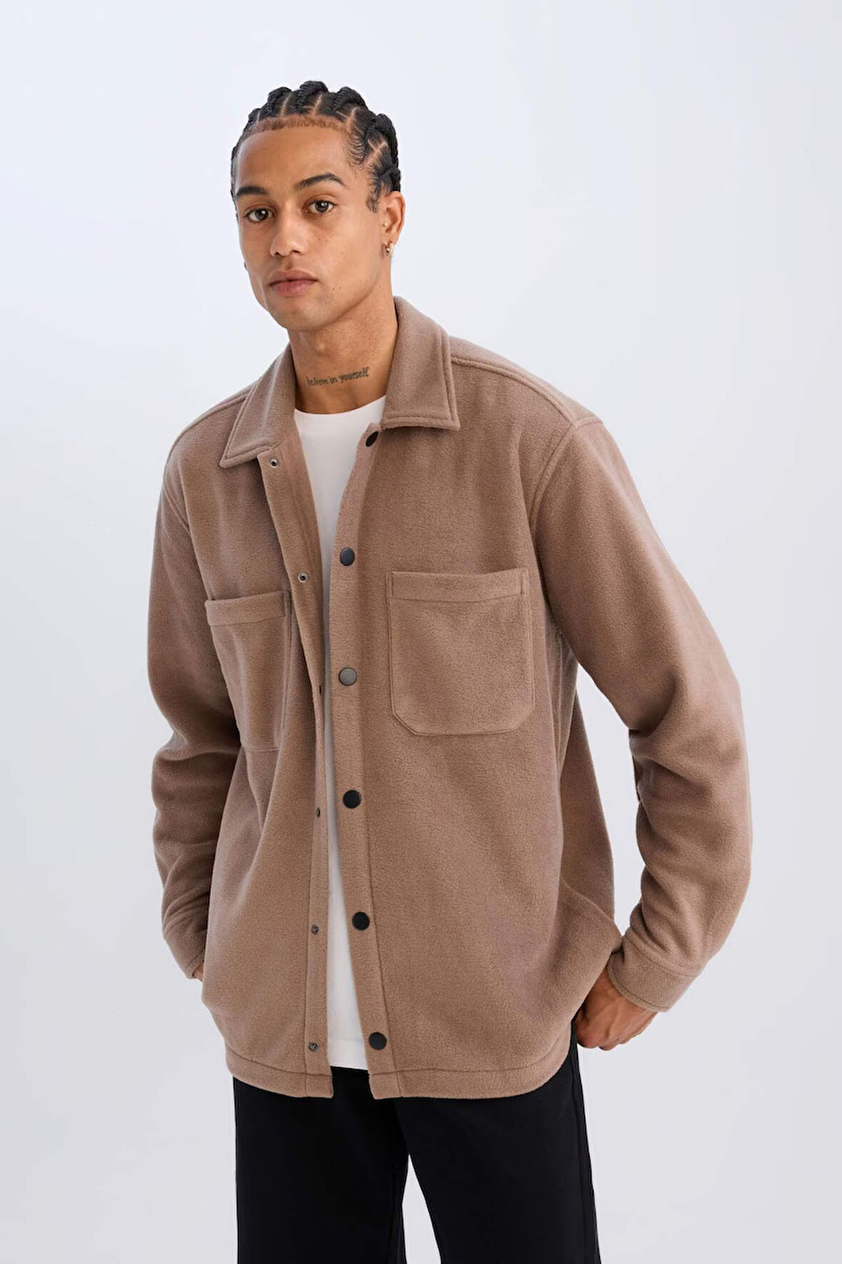 DeFacto Relax Fit Polar Uzun Kollu Gömlek A4782AX24WNBN571