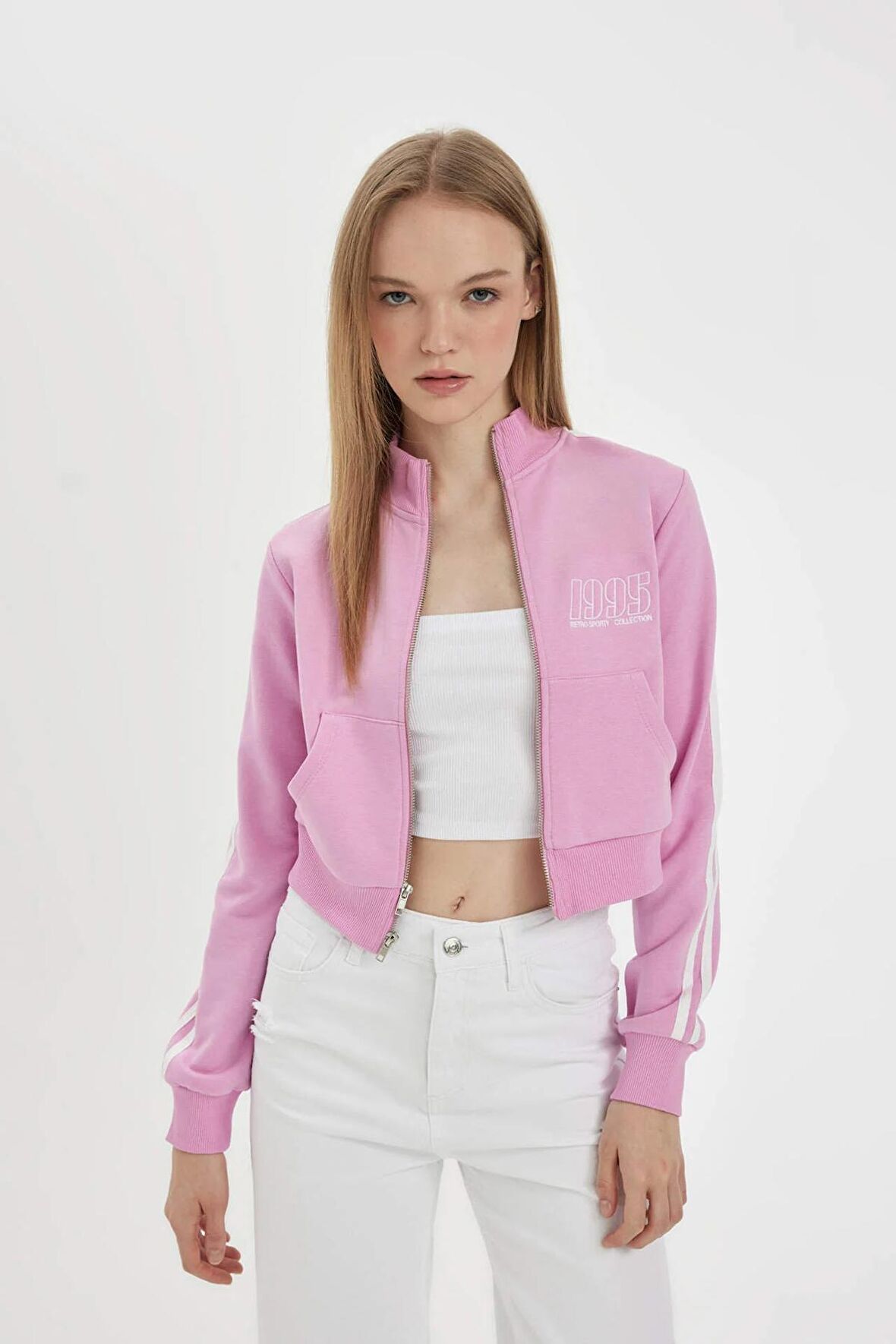 DeFacto Coool Fitted Baskılı Fermuarlı Sweatshirt C8923AX24SMPN450