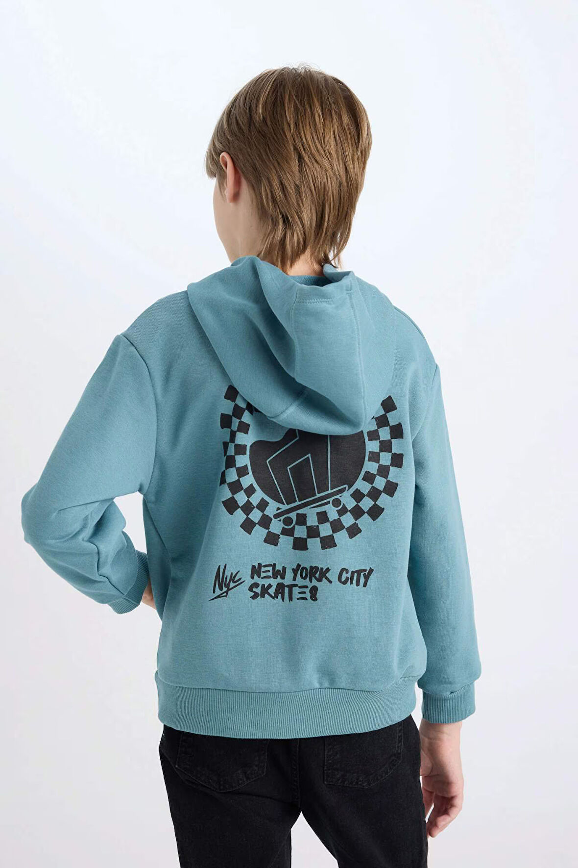 DeFacto Erkek Çocuk Kapüşonlu Sırt Baskılı Sweatshirt C9799A824WNBE528
