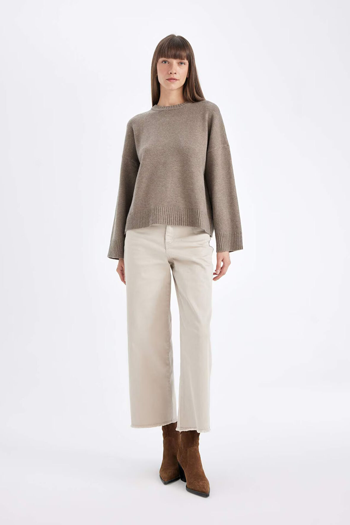 DeFacto Culotte Yüksek Bel Geniş Paça Gabardin Pantolon C7535AX24AUBG755