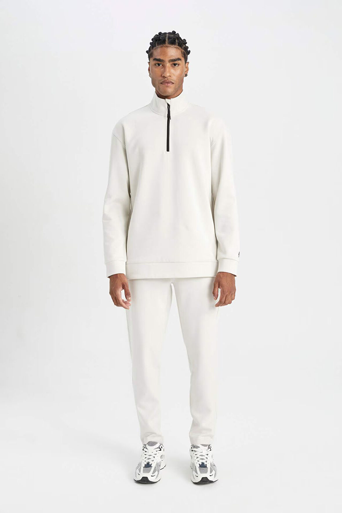 DeFactoFit  Slim Fit Sporcu Jogger Eşofman Altı Dar Kesim Fermuarlı Basic Düz Standart Paça S3309AZ24AUBG721