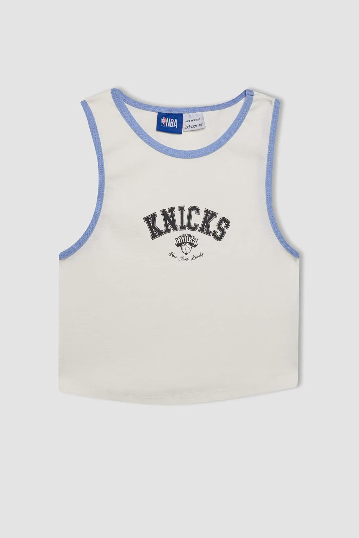 DeFactoFit NBA New York Knicks Cropped Fit Bisiklet Yaka Ribana Atlet C6316AX24HSER105