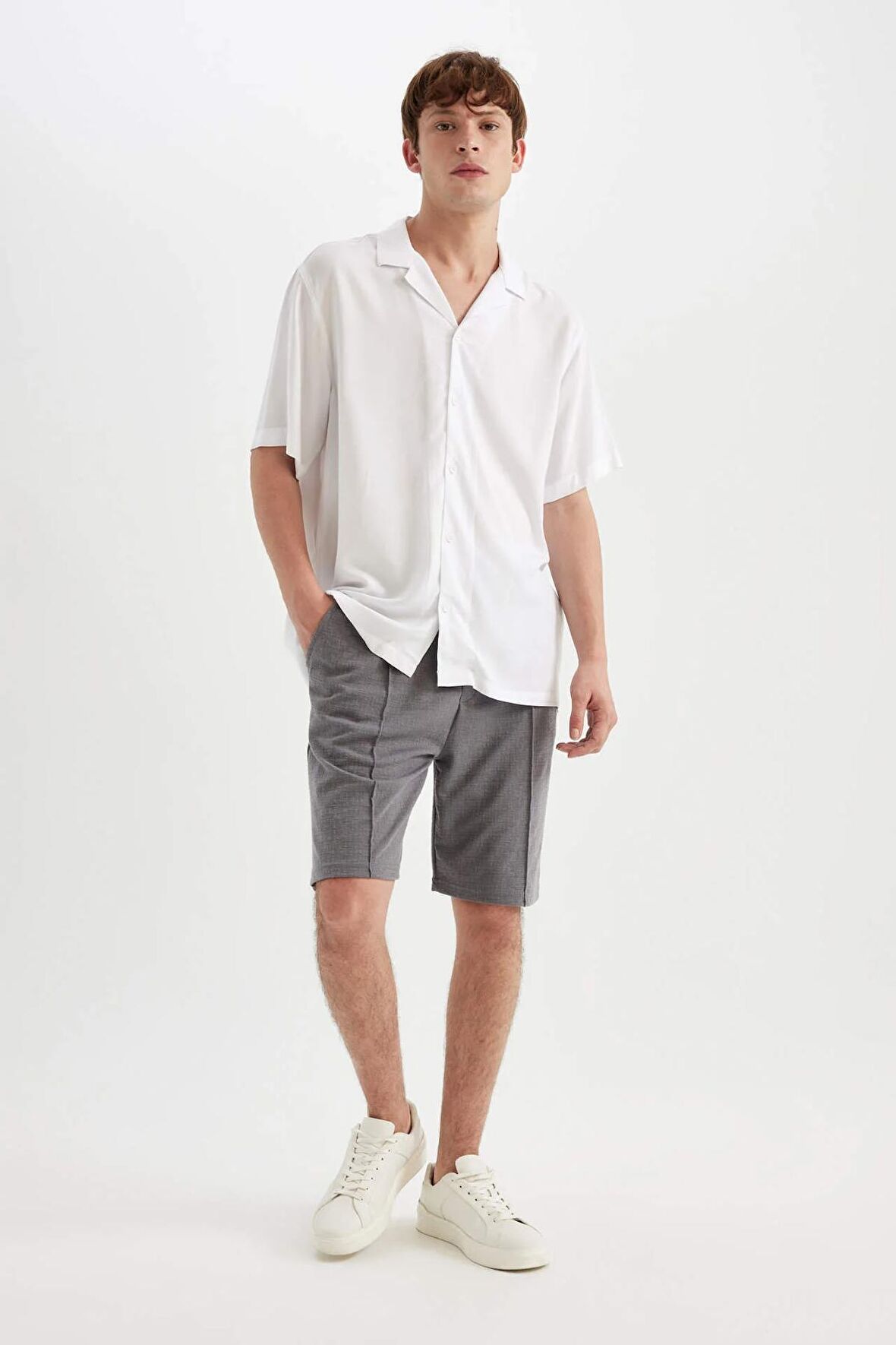 DeFacto Relax Fit Penye Bermuda Şort D4760AX24HSGR474