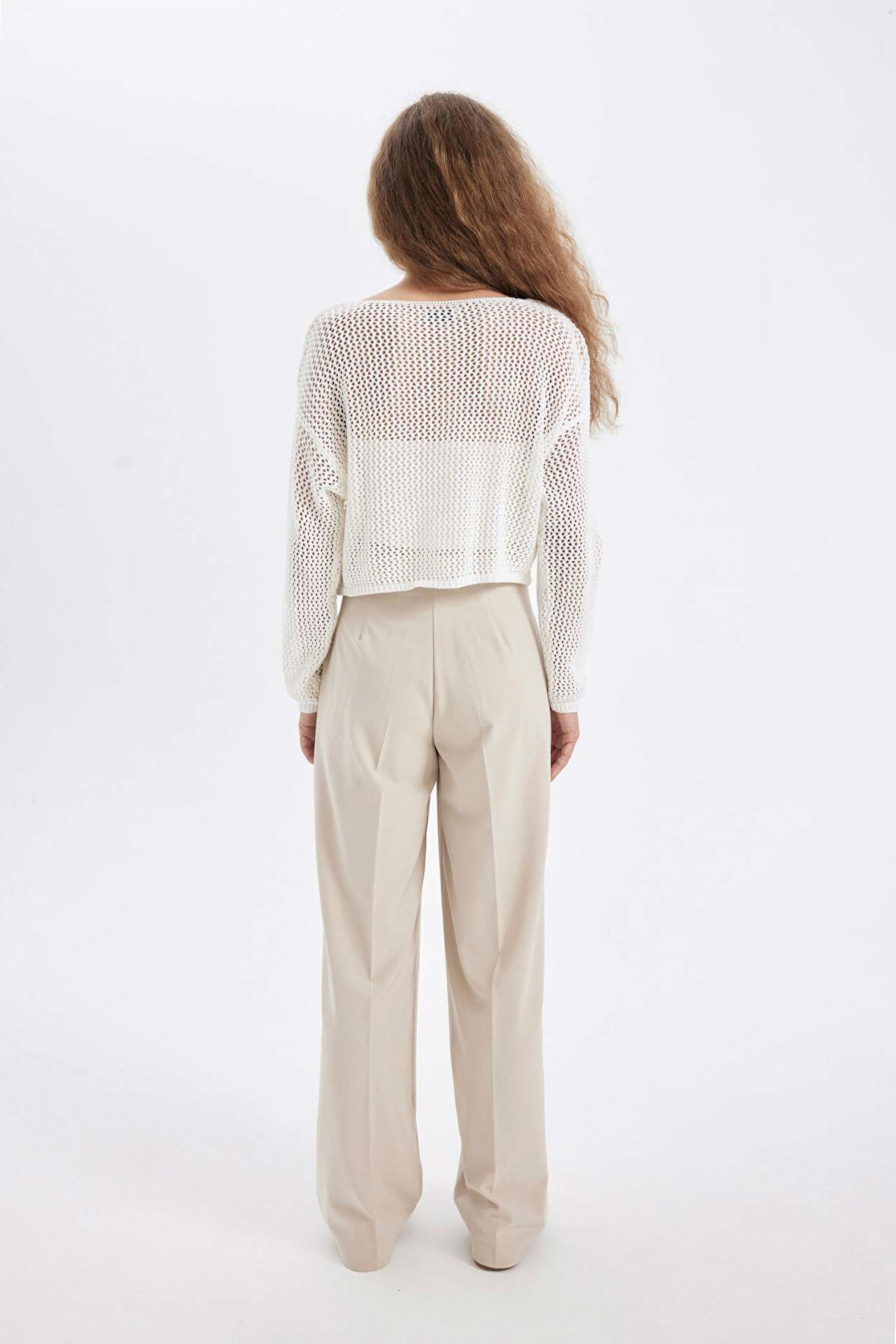DeFacto Standart Boy Klasik Pantolon Wide Leg Geniş Bol Paça Basic Düz Yüksek Bel C6402AX24AUBG755