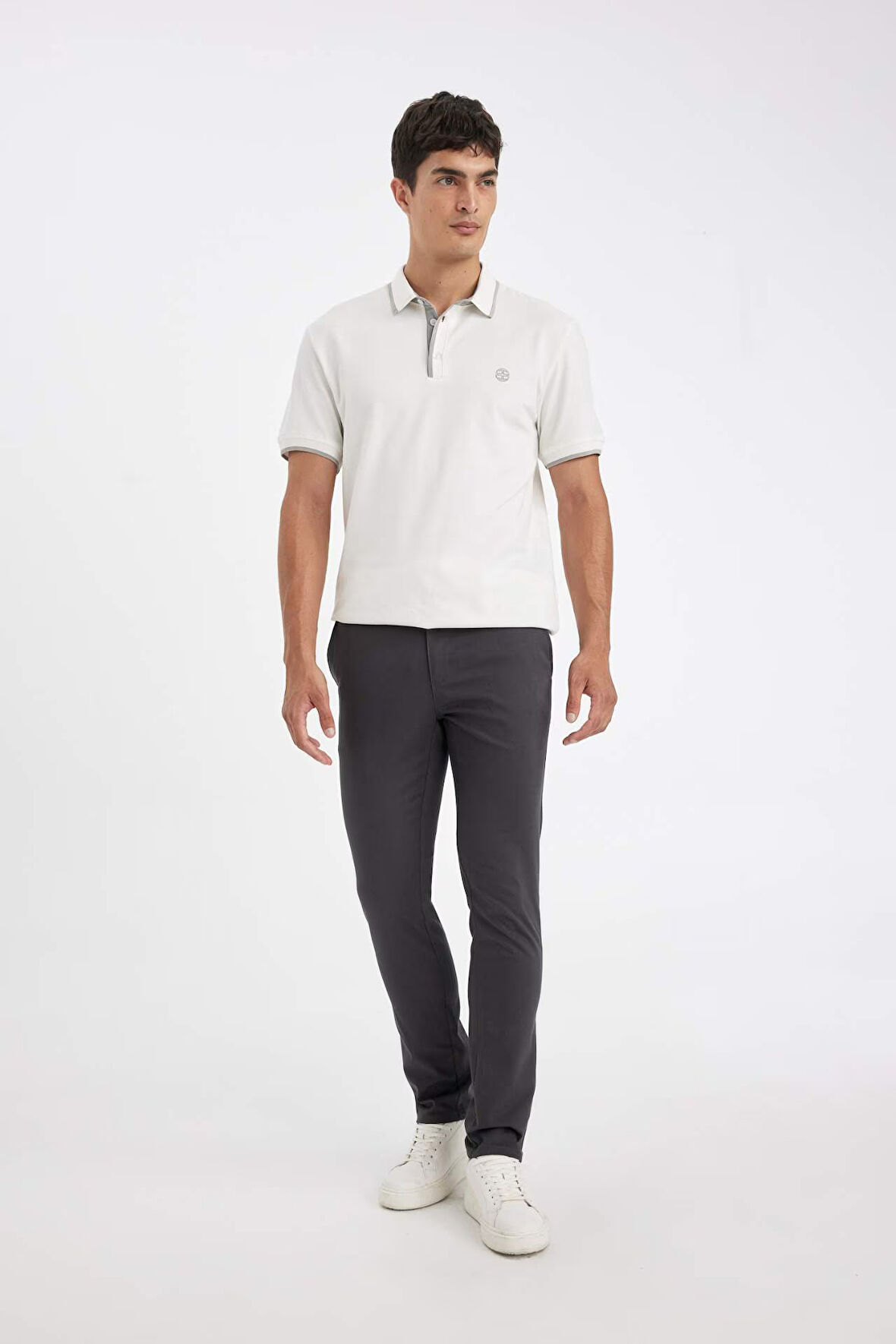 DeFacto Yazlık Chino Kanvas Pantolon Slim Fit Dar Kesim 4 Cepli Pamuklu Gabardin Esnek Dar Paça W3012AZ24AUAR110